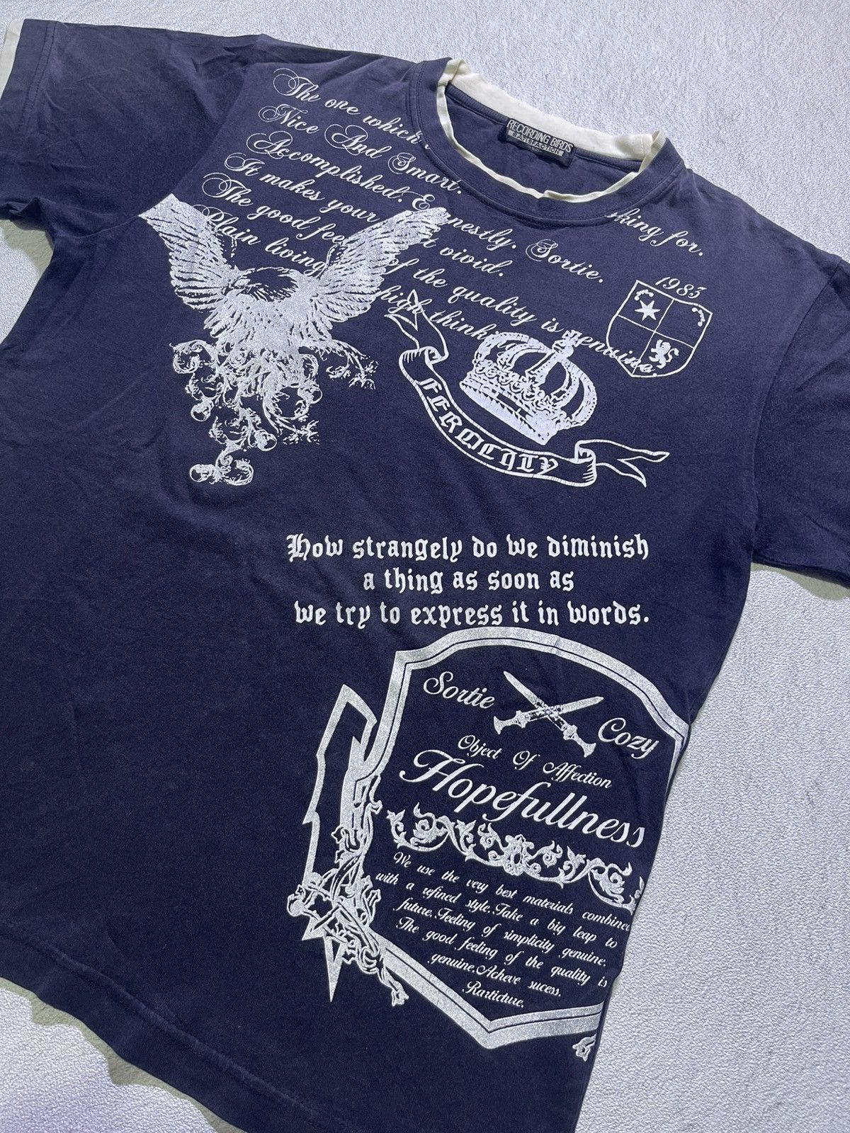 Japanese Brand Y2K RECORDING BIRDS short sleeve tshirt Size US M / EU 48-50 / 2 - 3 Thumbnail
