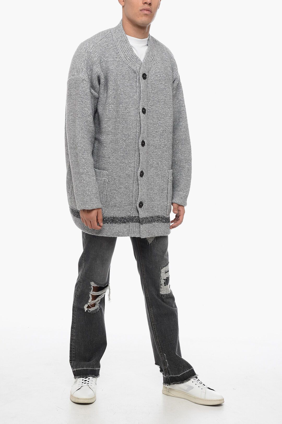 Dolce & Gabbana og1mm0825 Wool Blend Cardigan in Grey Size US M / EU 48-50 / 2 - 4 Thumbnail