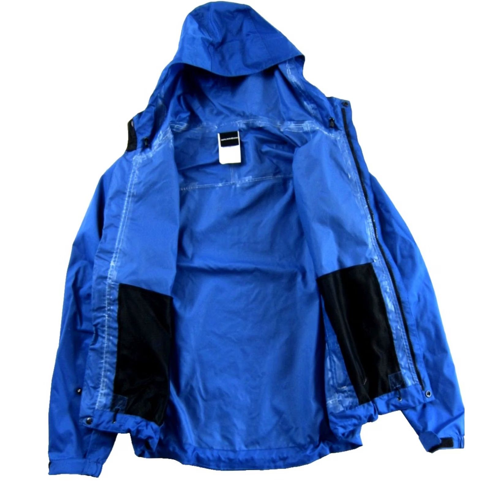 Vintage GRUNDENS 100% Nylon Marine Blue Hooded Full Zip Rain Wind Jacket Men Medium Size US M / EU 48-50 / 2 - 5 Thumbnail