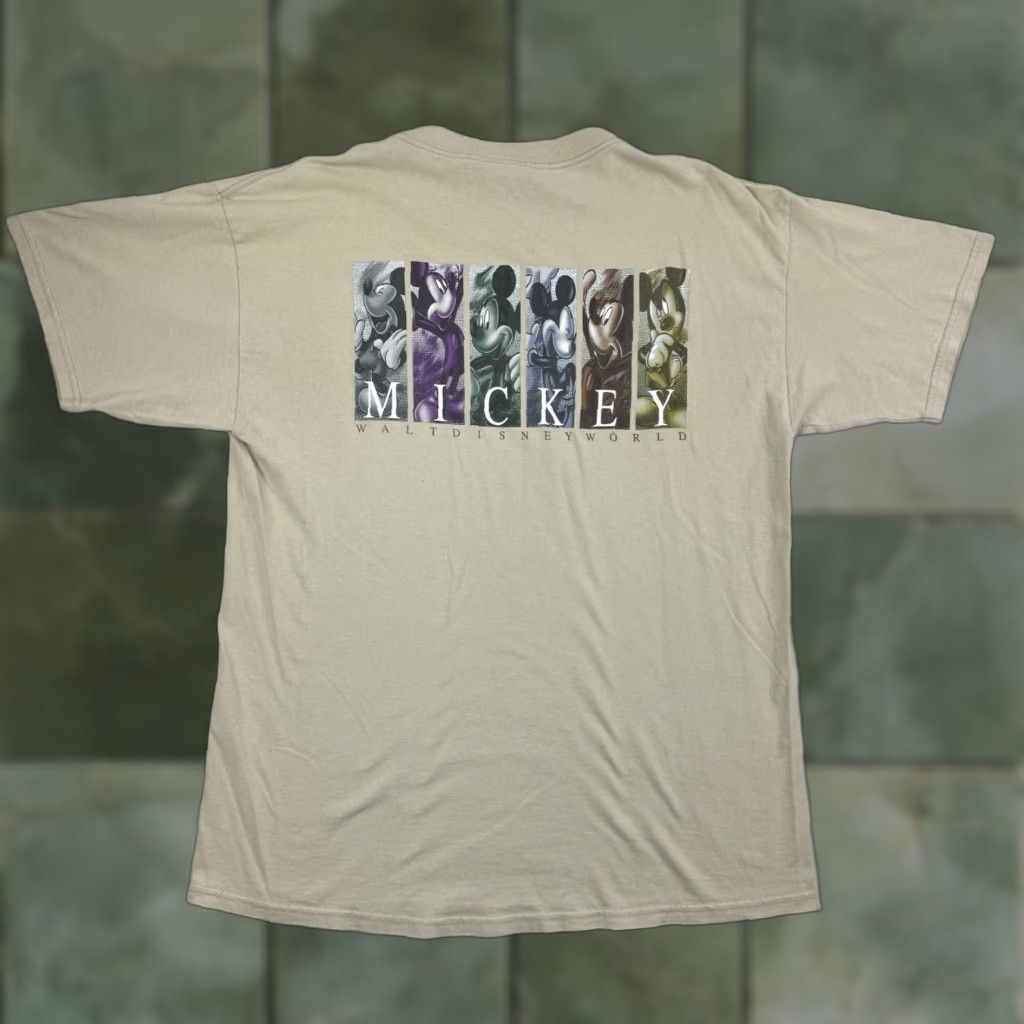 Disney VINTAGE Mickey Mouse T-Shirt Adult XL Tan Disney World Cartoon 90s Y2K Graphic Mens Size US XL / EU 56 / 4 - 1 Thumbnail