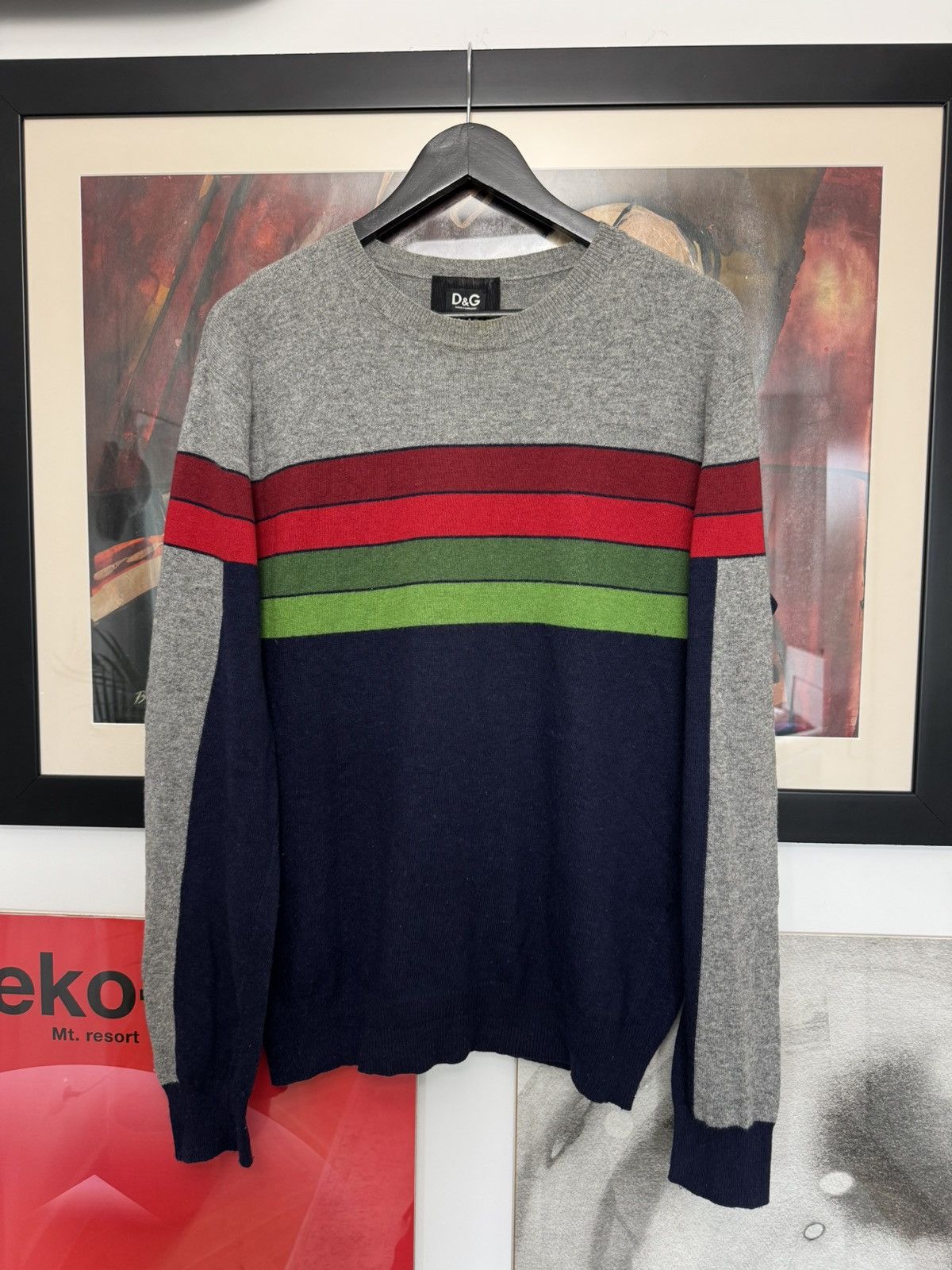 Dolce & Gabbana DOLCE GABBANA LUXURY Y2K VINTAGE STRIPED KNIT SWEATER WOOL Size US M / EU 48-50 / 2 - 1 Thumbnail