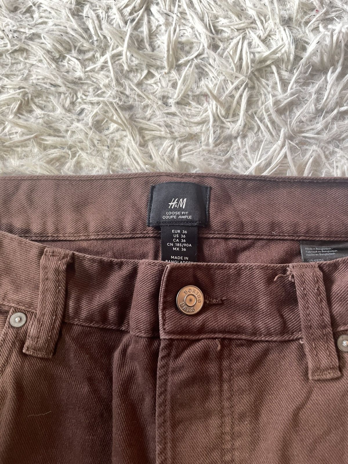H&M × Vintage Brown loose fit trousers Size US 36 / EU 52 - 3 Thumbnail