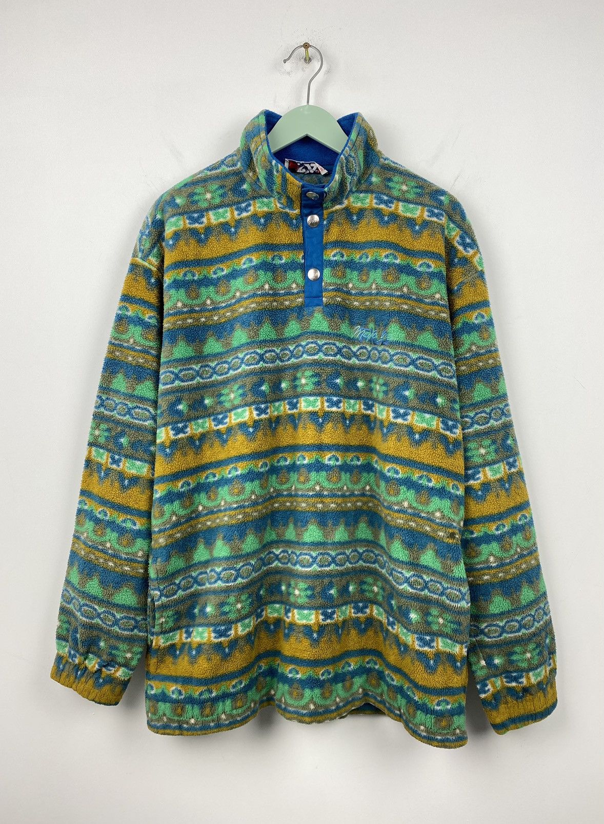 Fila Vintage Fila Aztec Fleece Over Print Y2K like Patagonia Size US XL / EU 56 / 4 - 1 Thumbnail