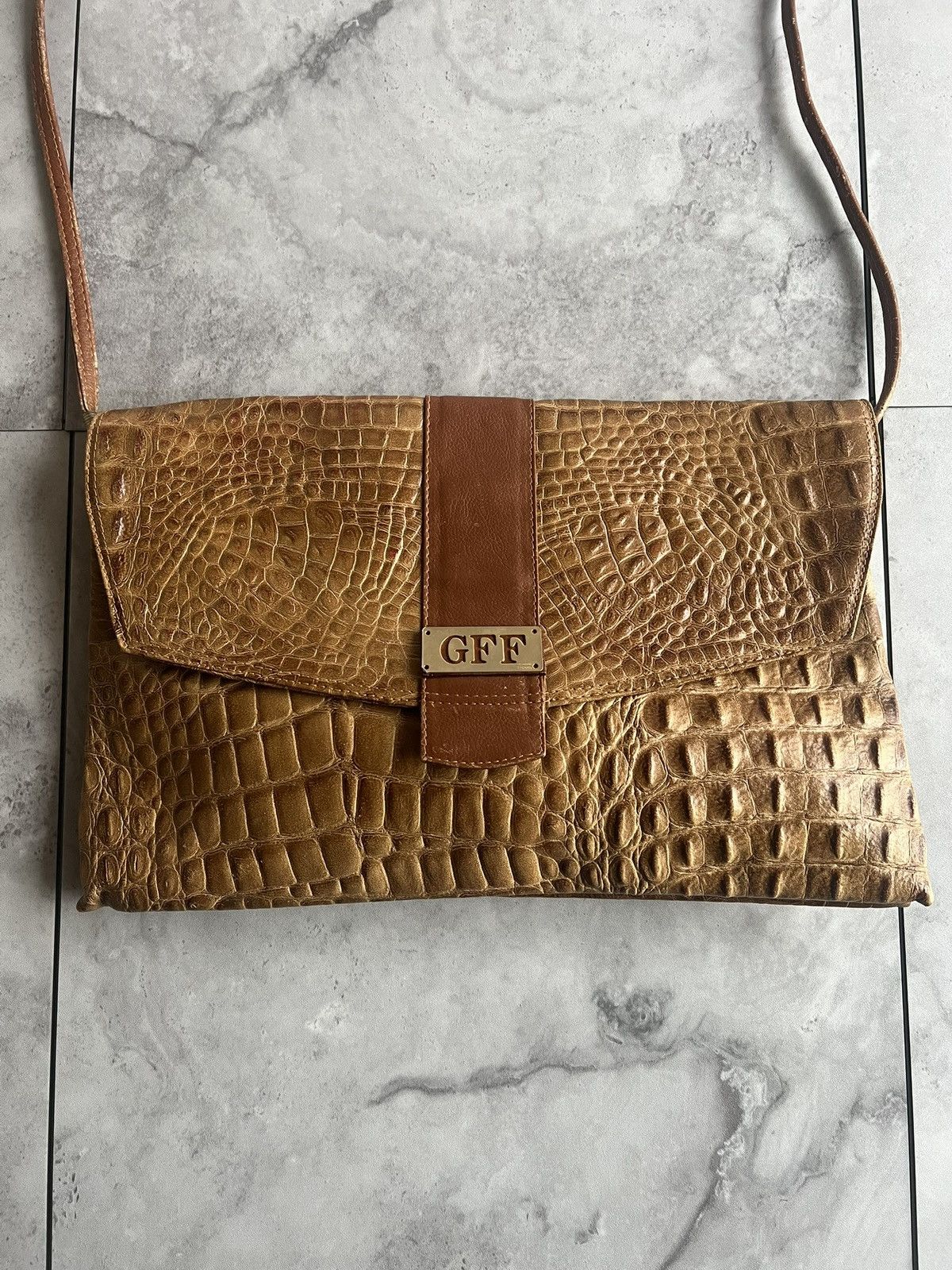 Gianfranco Ferre Gianfranco Ferre Leather Croc Embossed Crossbody Bag Size ONE SIZE - 2 Thumbnail