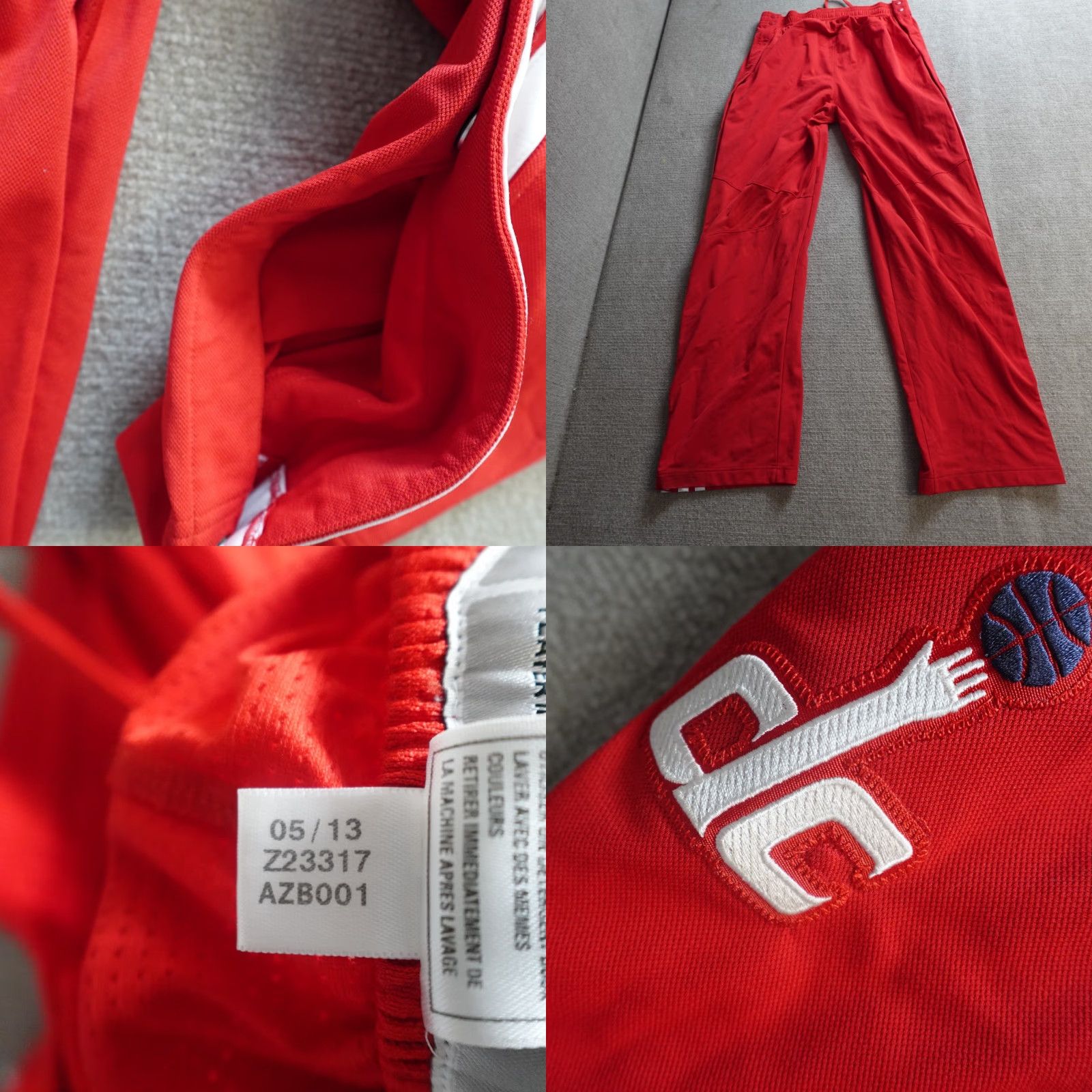 Adidas Adidas Pants 2XL Basketball Tear Away Track Pants Men Red +2 Length Washington Wizards Size US 39 - 8 Thumbnail