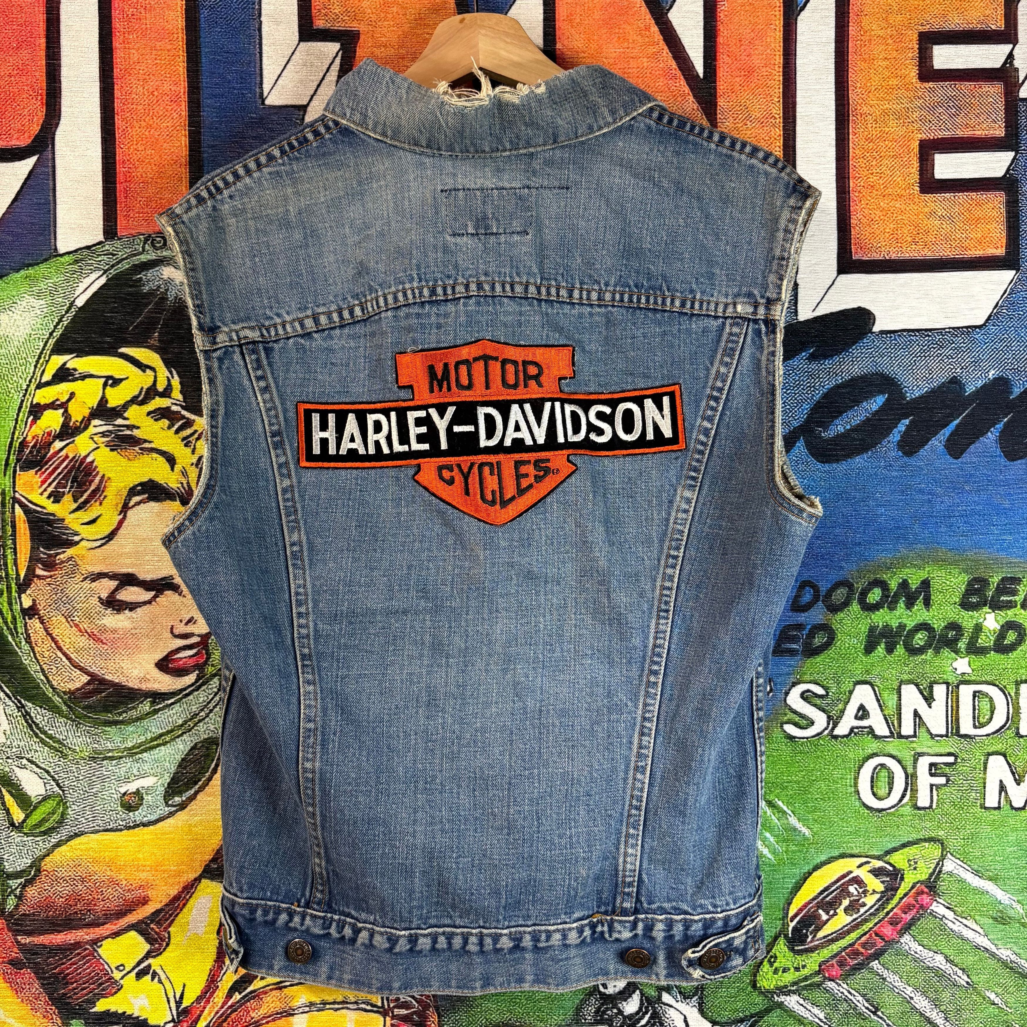 Harley Davidson Vintage 80s Harley Davidson Levi's Denim Vest Size Small Size US S / EU 44-46 / 1 - 4 Thumbnail