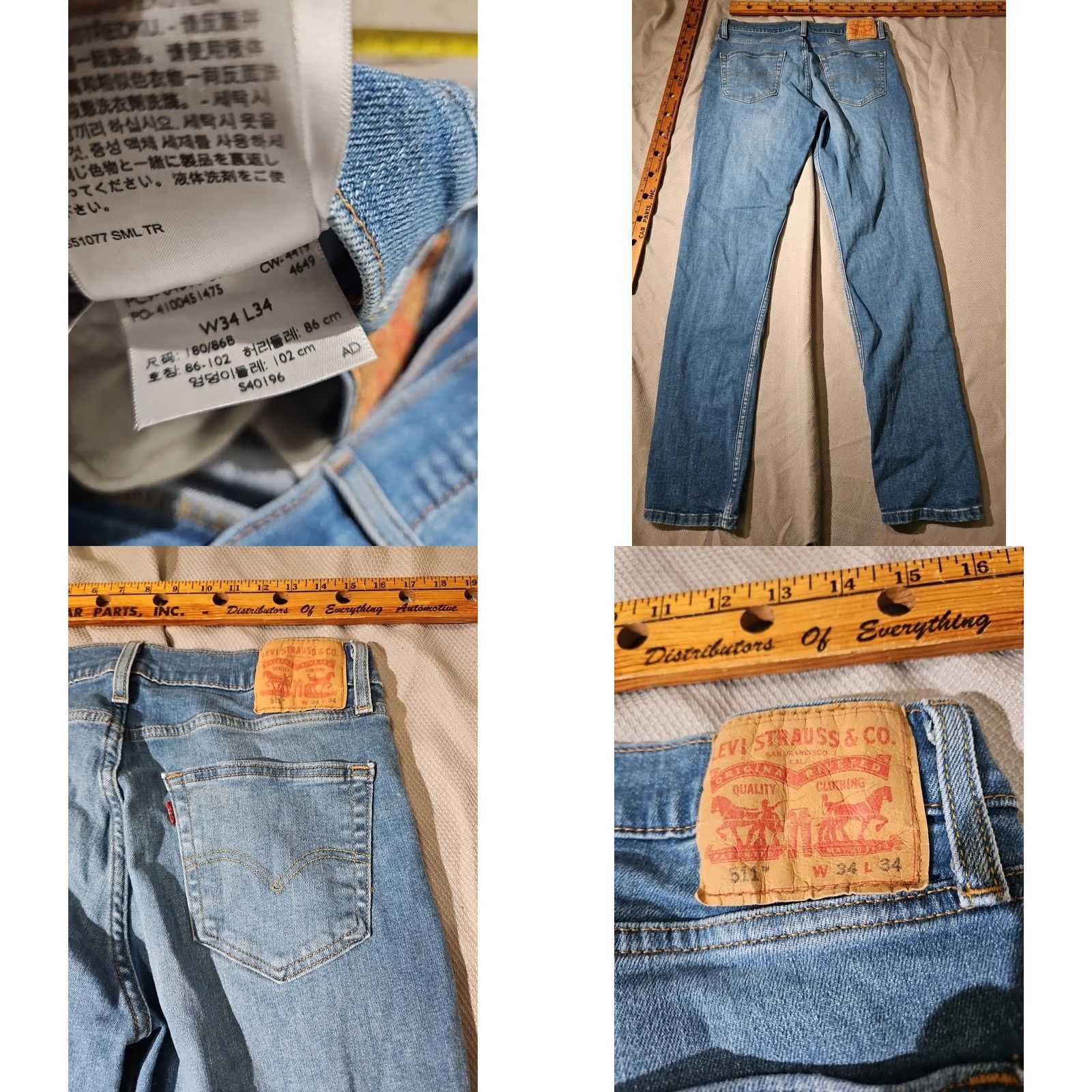 Levi's Levi'S 511 Jeans Mens 34x34 Blue Slim Fit Straight Pants Casual Denim Western - Pre-Owned - In Excellent Condition - Measurements Included Size US 34 / EU 50 - 9 Thumbnail