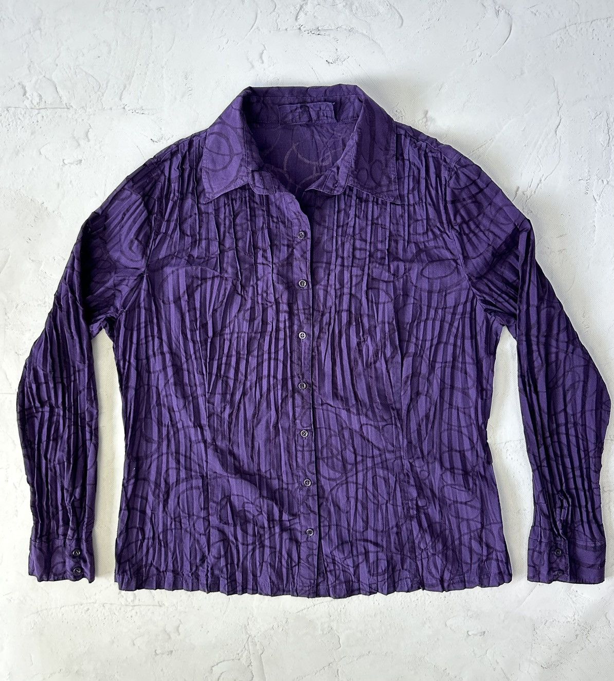Vintage Vintage Issey Miyake Style Pleated Shirt Size L / US 10 / IT 46 - 1 Thumbnail