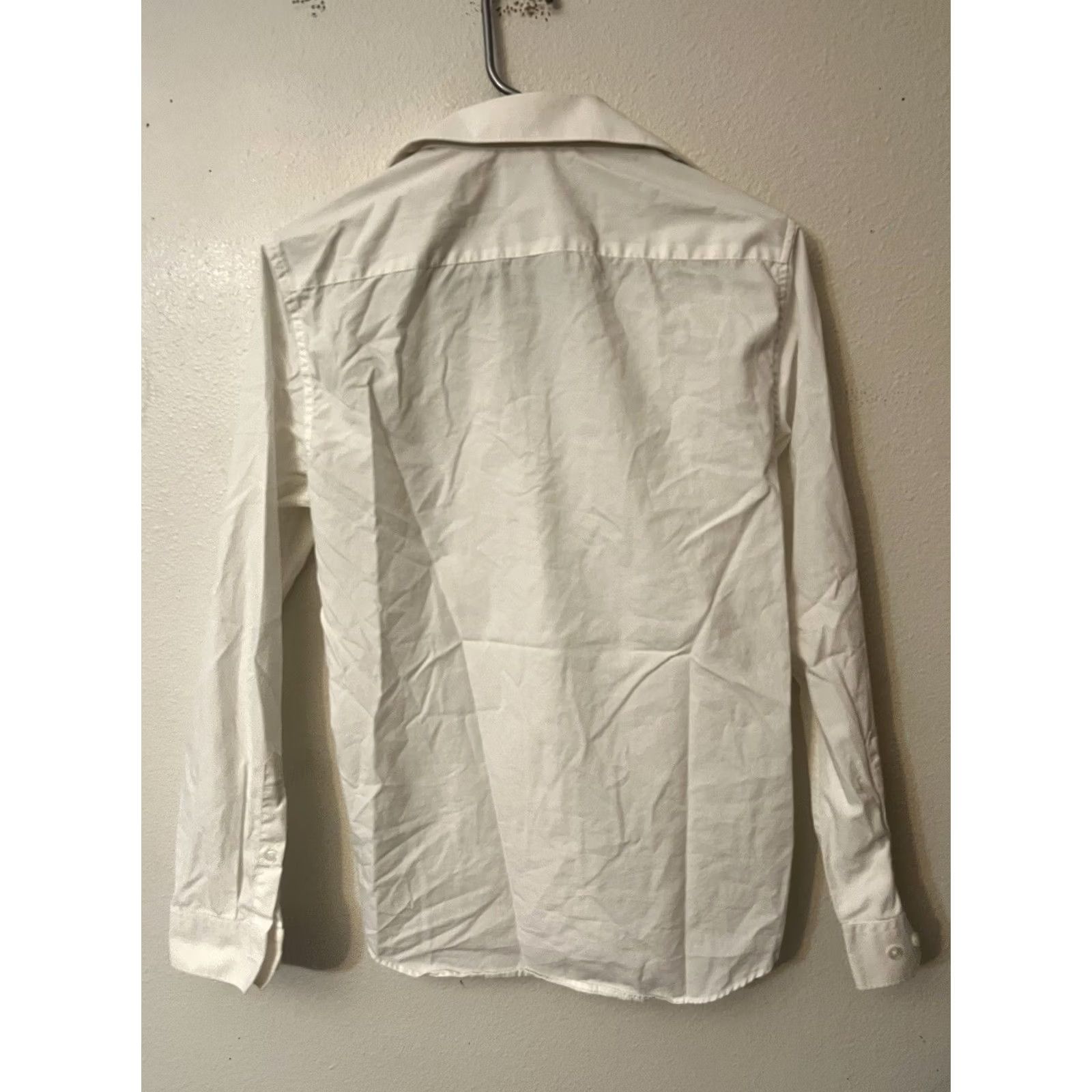 H&M H&M Long-Sleeve Button-Up Shirt Size Small White Slim Fit Solid Men Button-Down Collar Vintage: No Size 36R - 3 Thumbnail