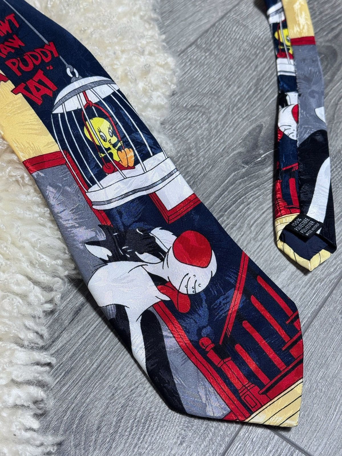 Vintage Warner Brothers Looney Tunes Posse Vintage Tie 1994 90s Size ONE SIZE - 3 Thumbnail