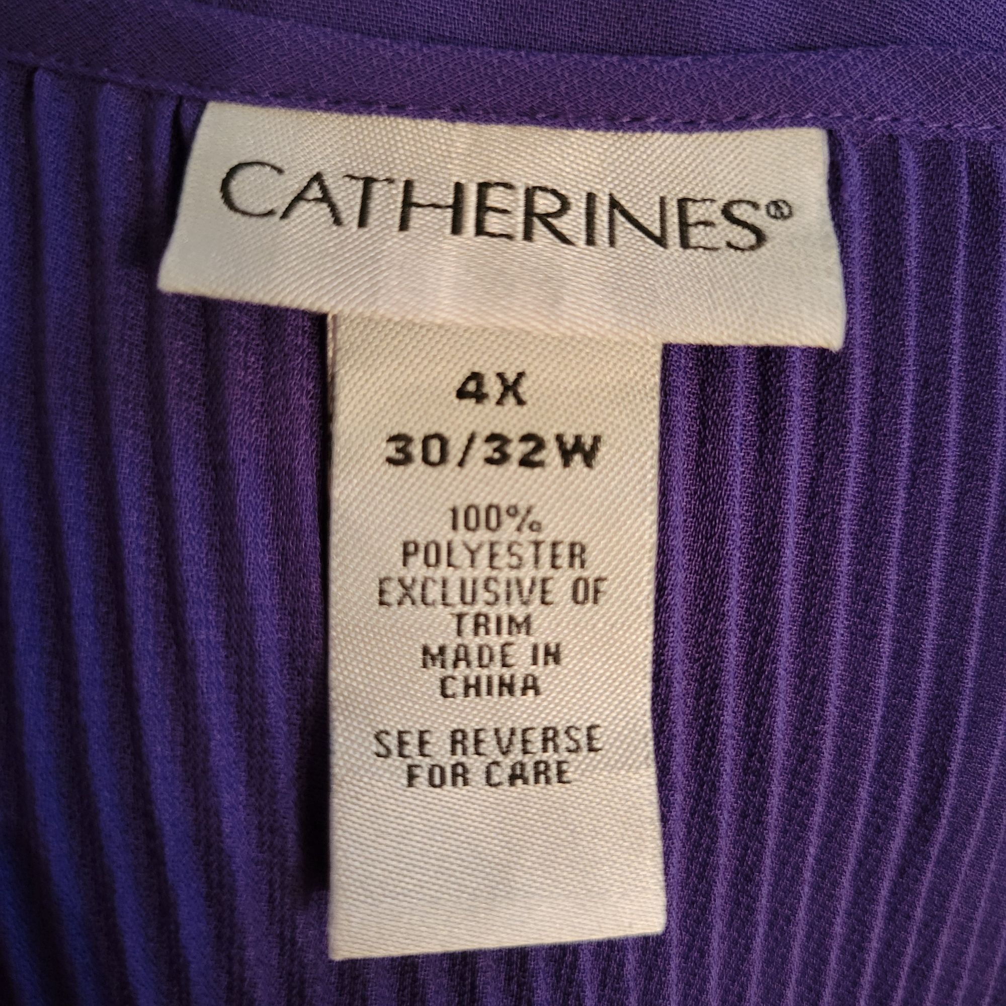 Other Catherines Purple Sleeveless Pleated Asymmetrical Tunic Top Size 4XL / US 24-26 - 4 Thumbnail
