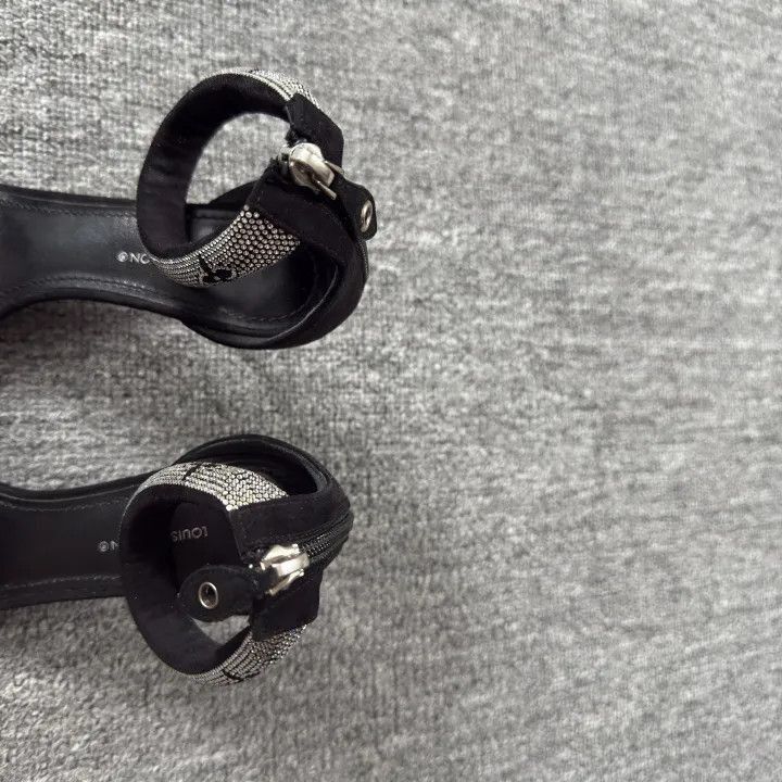 Louis Vuitton Louis Vuitton Stylish Black Rhinestone Heels for Women -250 Size US 5 / IT 35 - 5 Thumbnail