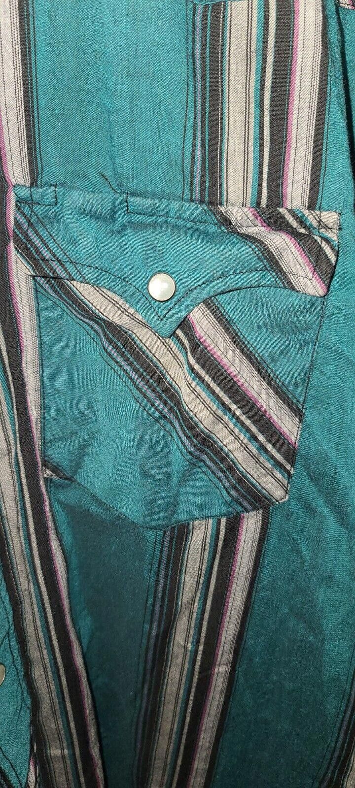Designer Authentic Western Youngblood Men's Button Down XL Teal Black Size US XL / EU 56 / 4 - 2 Thumbnail