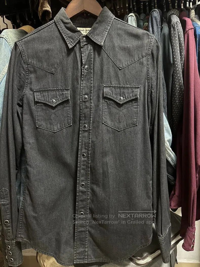 Saint Laurent Paris Saint Laurent Washed Denim Shirt. Size US XS / EU 42 / 0 - 1 Thumbnail