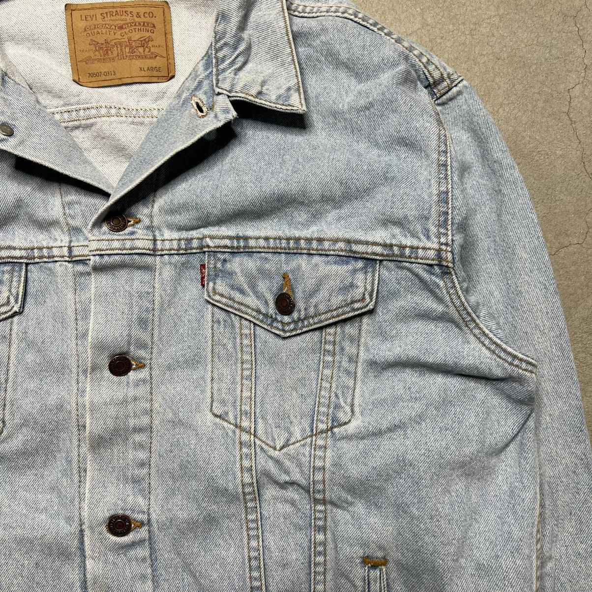 Levi's 90s Vintage Light Wash Levi’s Denim Biker Jacket Size US XL / EU 56 / 4 - 4 Thumbnail