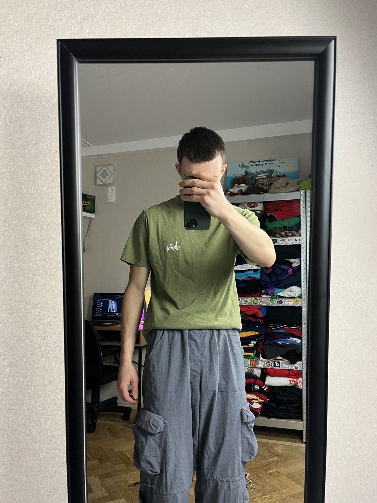 Stussy × Vintage Stussy 00s Graphic Vintage Big Logo Green T-shirt Y2k Size US M / EU 48-50 / 2 - 2 Thumbnail