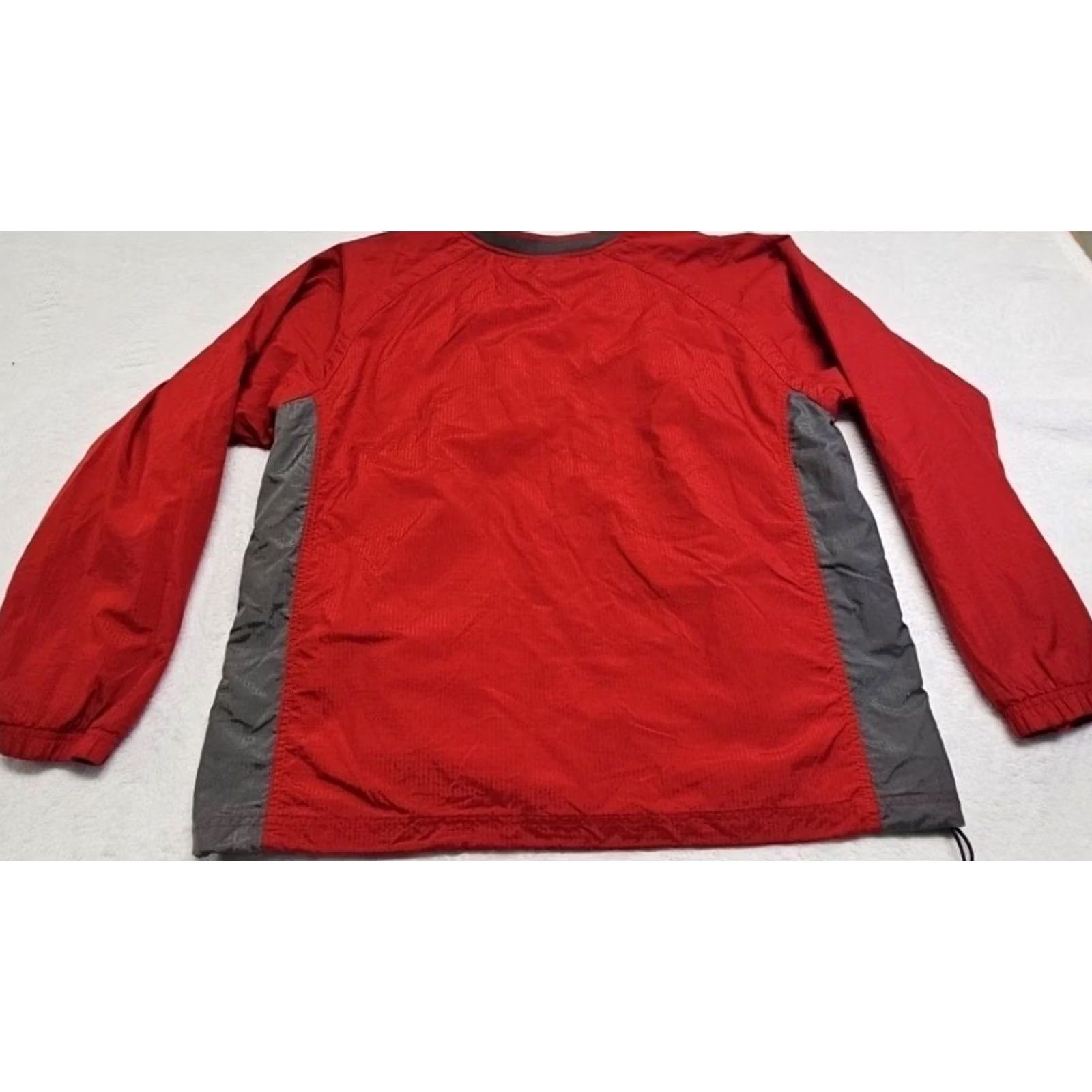 Vintage Cabela’s Pullover Windbreaker Jacket Mens Large Red Gray Nylon V-Neck Zip Drawstring Outdoor Windbreaker Size US L / EU 52-54 / 3 - 7 Thumbnail