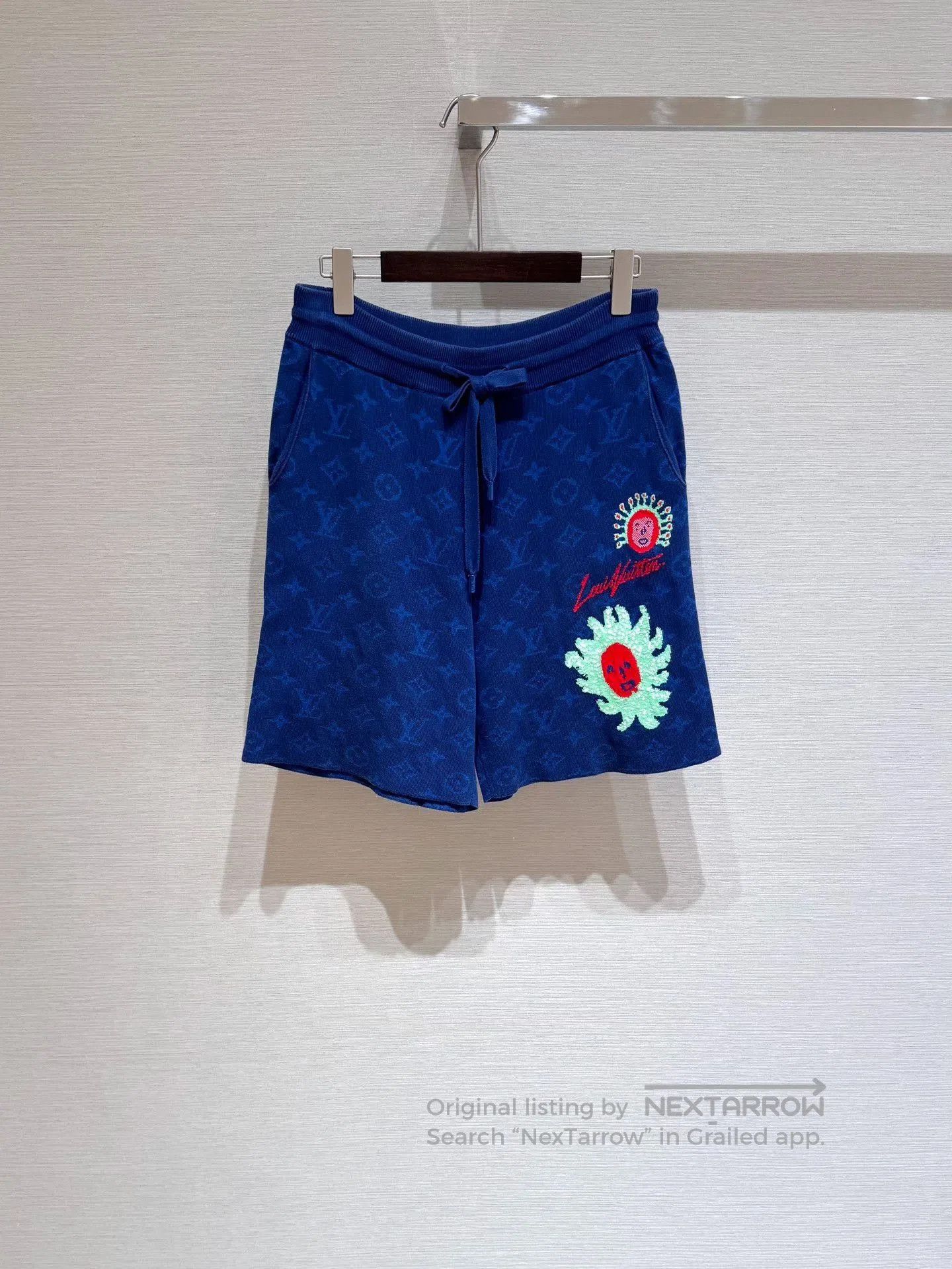 Louis Vuitton LV x Kusama Blue Logo Knit Shorts. Size 37" - 1 Thumbnail