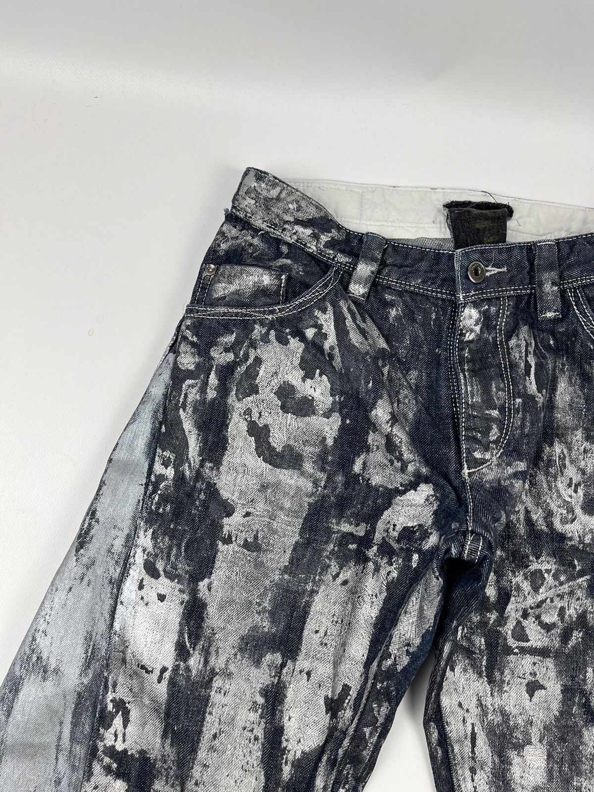 Japanese Brand × Vintage Jeans Dirty Pants patchwork crash denim thrashed distressed Size US 30 / EU 46 - 2 Thumbnail