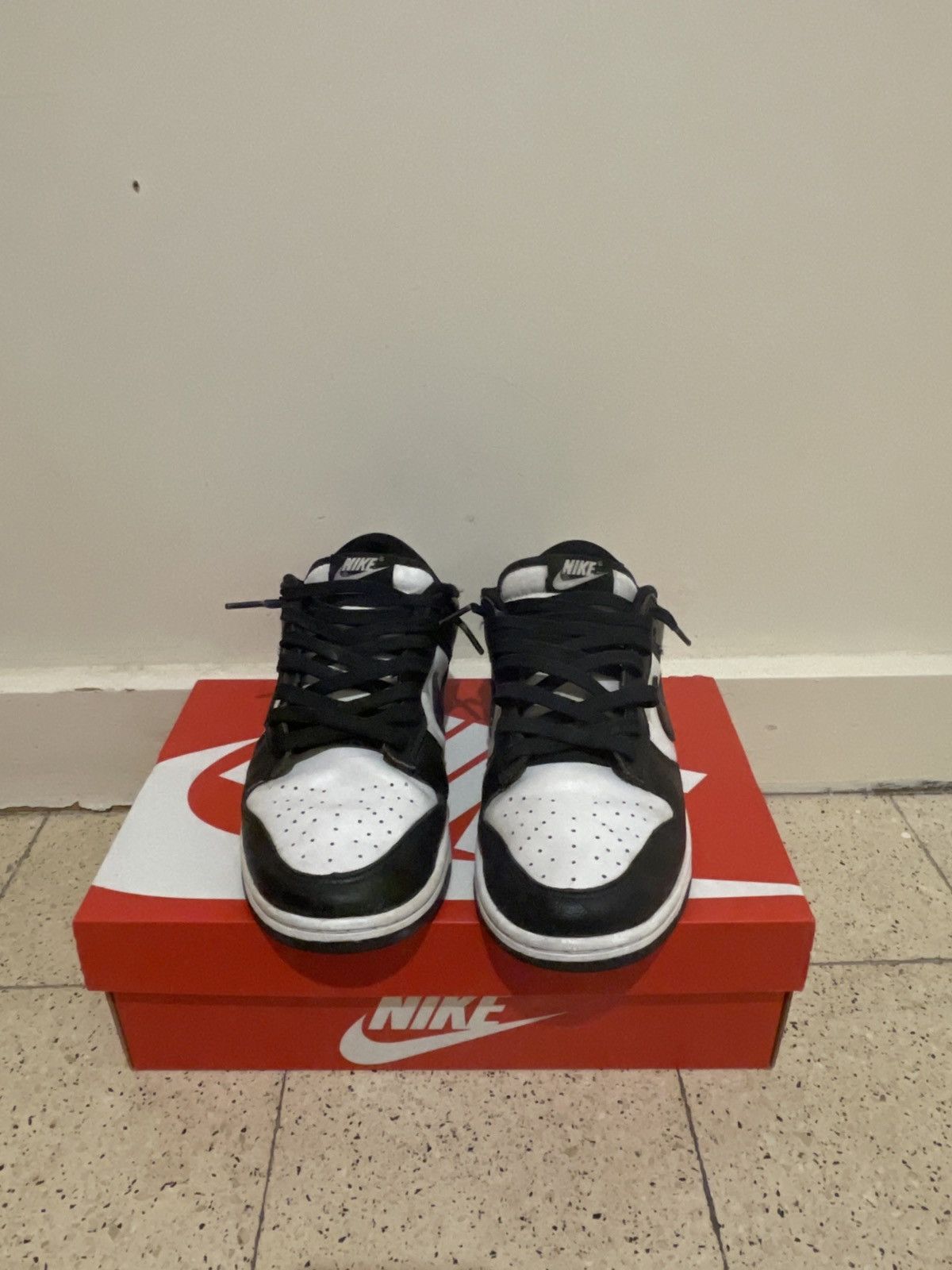 Nike Nike dunk low black white panda used size 7.5 with box Size US 7.5 / EU 40-41 - 3 Thumbnail
