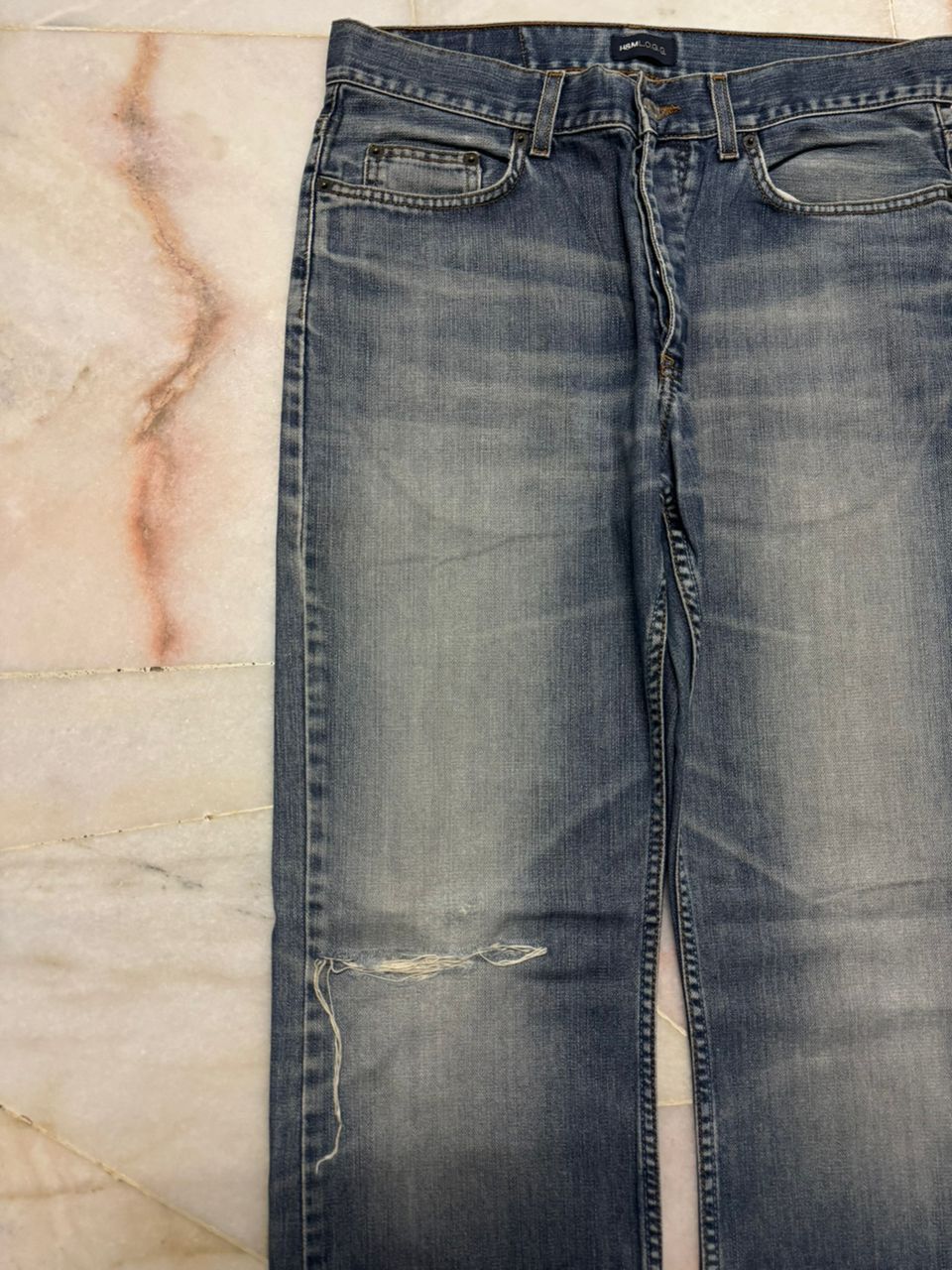H&M 💥Grunge💥Vintage H&M Logg Mudwash Insane Distressed Denim Size US 31 - 4 Thumbnail