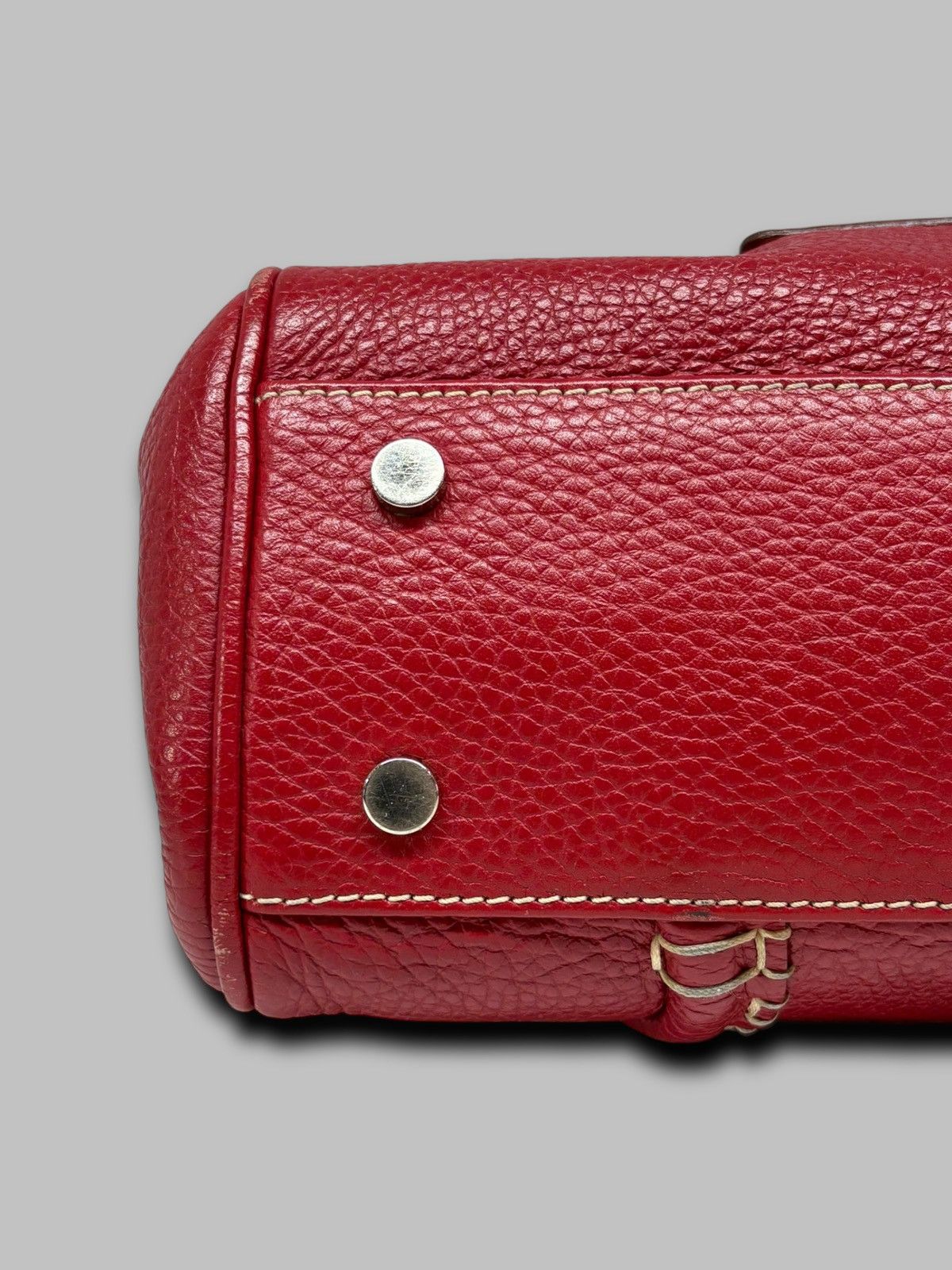 Burberry Burberry London Hot Red Leather Shoulder Bag Nova Check Size ONE SIZE - 12 Thumbnail