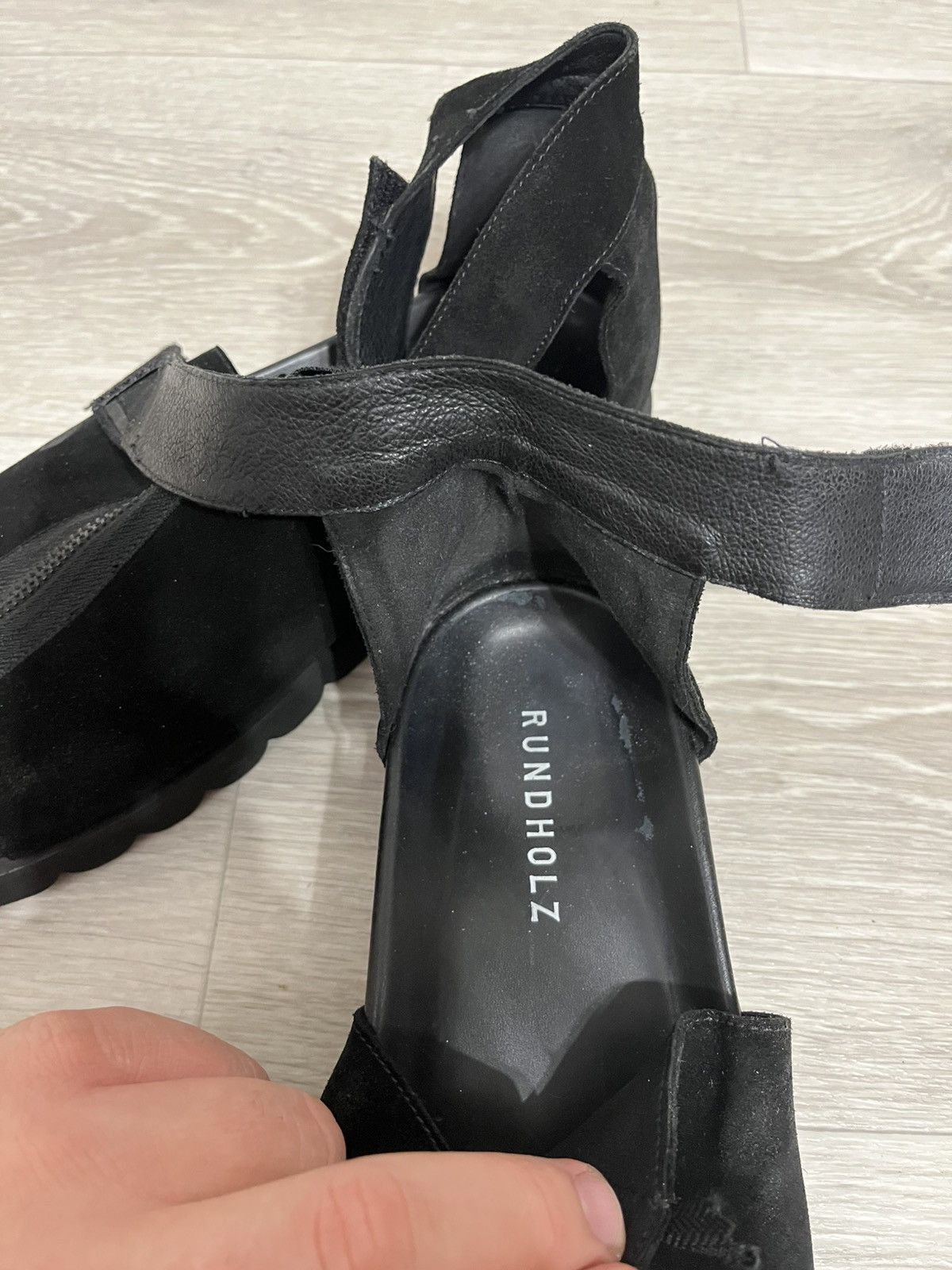 Rundholz Rundholz Woman’s Gladiators Sandals Black Leather Suede US9 Size US 9 / IT 39 - 9 Thumbnail