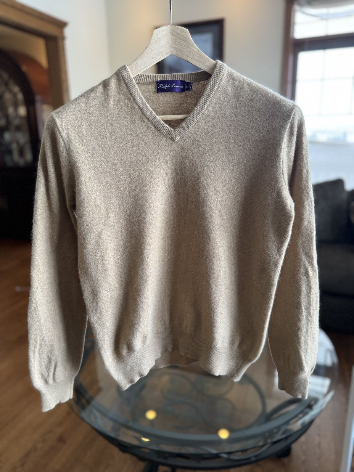 Pure Cashmere Camel V-Neck