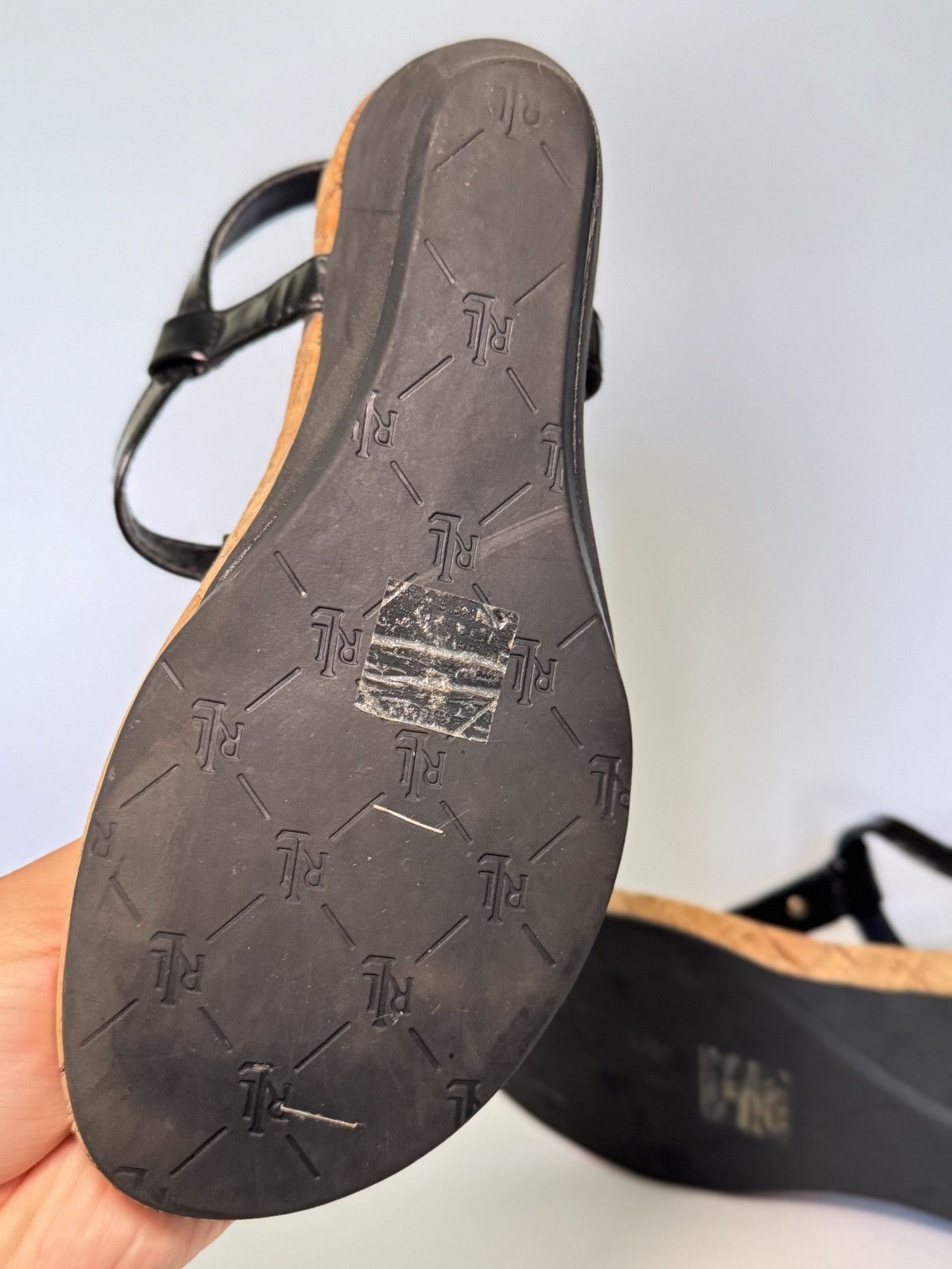 Lauren Ralph Lauren Lauren Ralph Lauren black patent cork wedge sandals Size US 6 / IT 36 - 8 Thumbnail