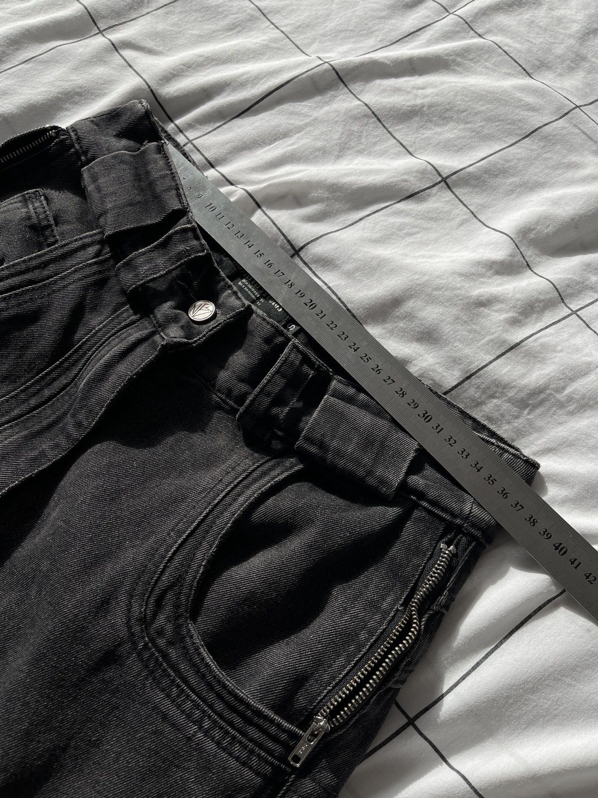 No Faith Studios NO FAITH STUDIOS Distressed Cargo Raver denim Baggy Pants Size US 32 / EU 48 - 21 Thumbnail