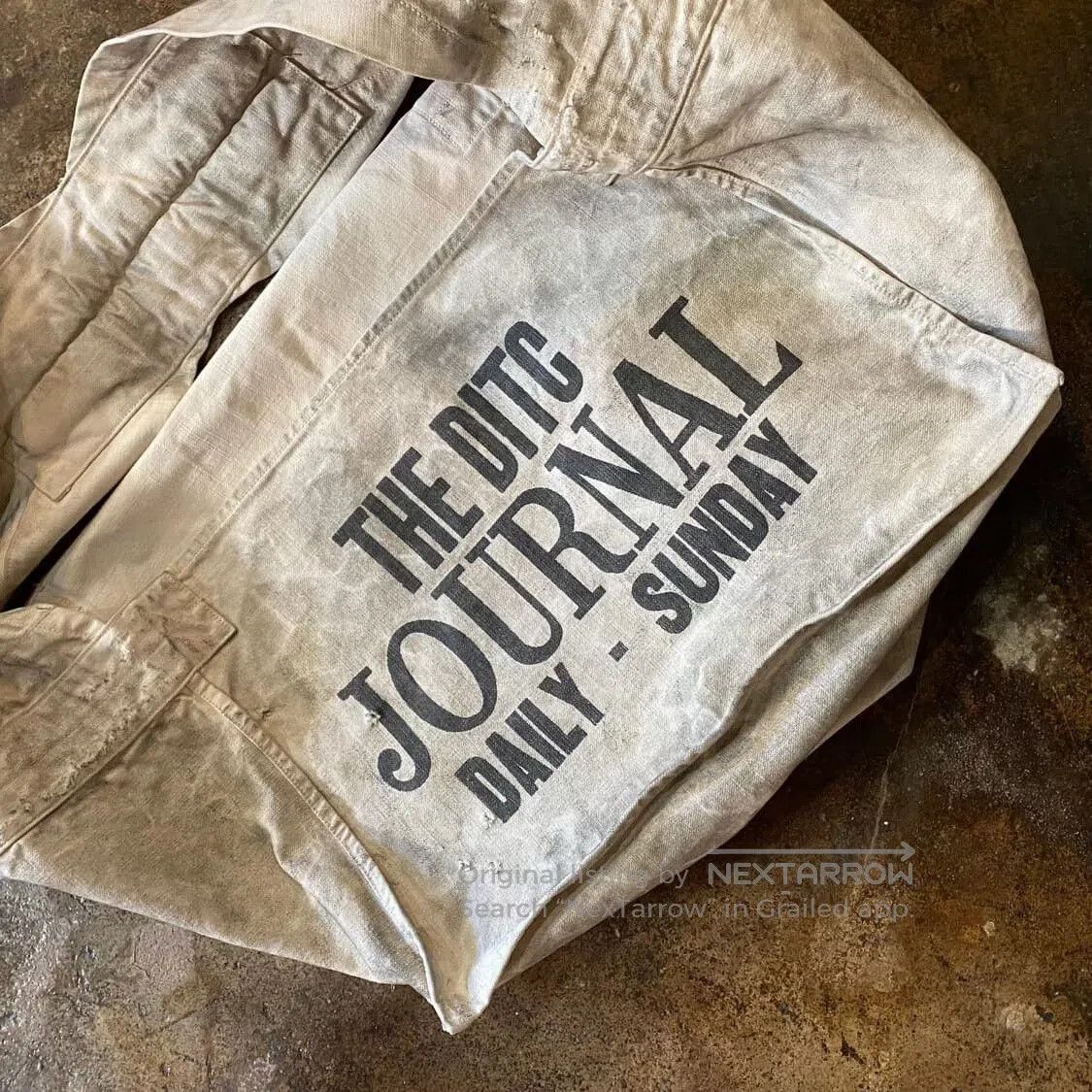 Retro Newspaper Print Crossbody Bag.