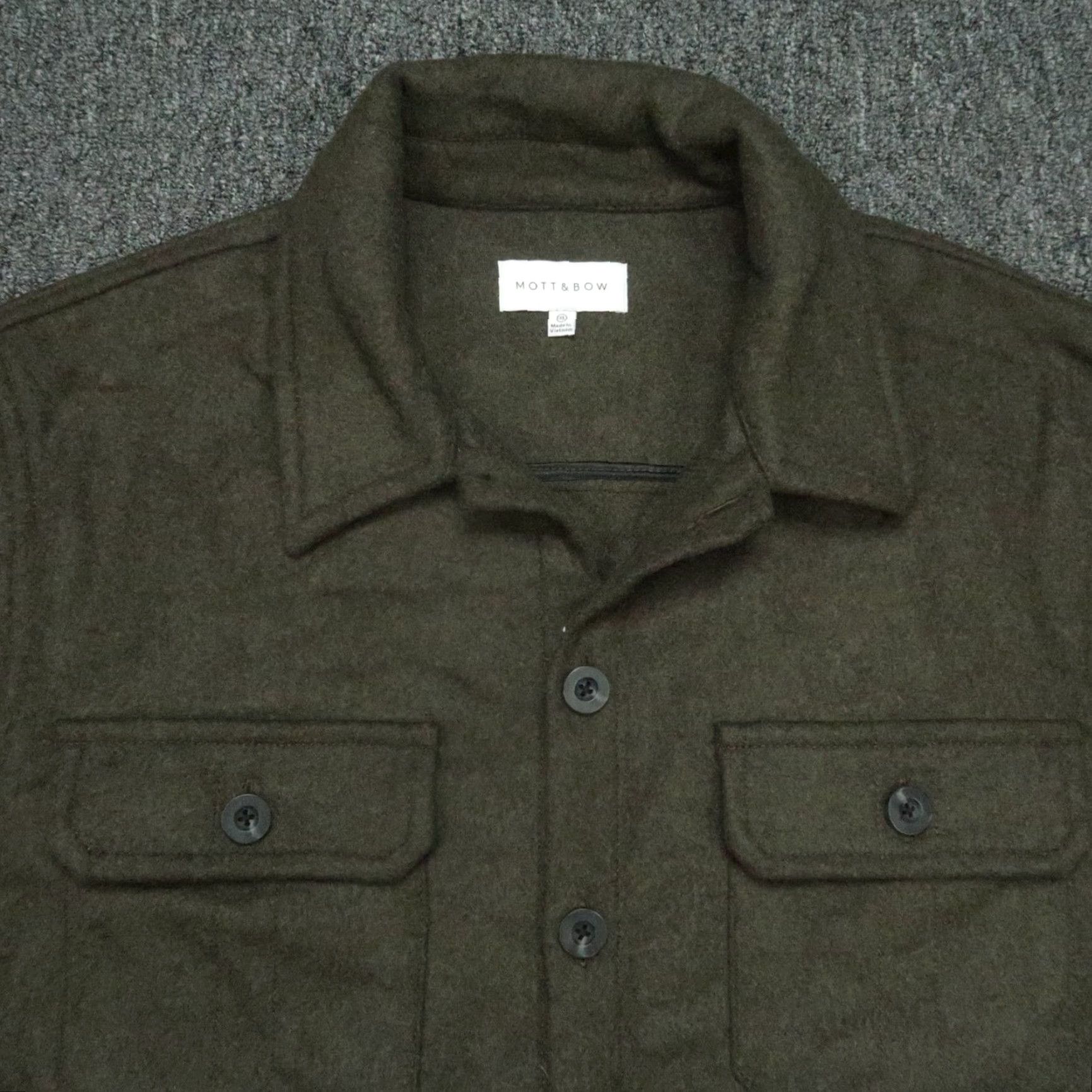 Mott & Bow Mott & Bow Jacket Mens XL Green Oversized Wool Button Pockets Size US XL / EU 56 / 4 - 2 Thumbnail