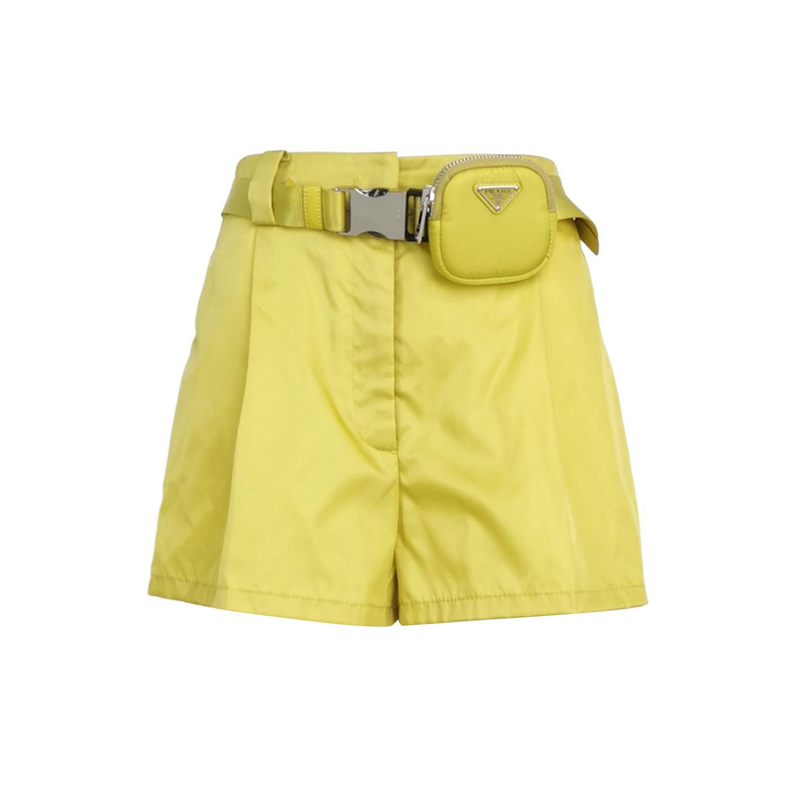 Prada Prada Yellow Belted Shorts with Pockets - dmc Size 40" / US 18 - 1 Thumbnail