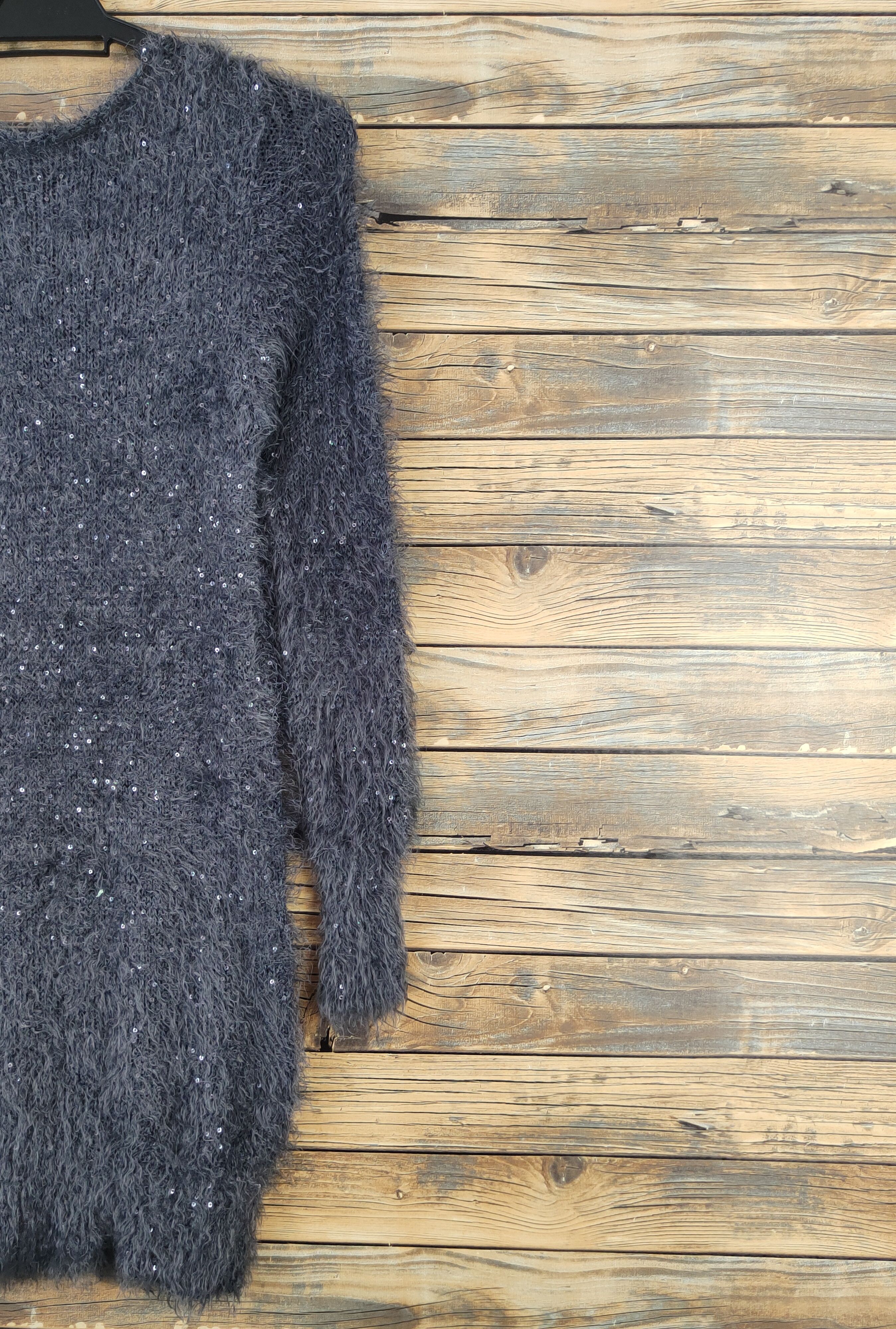 Japanese Brand A Girl Dark Gray Shag Shaggy Fur Mohair Knitwear #W971 Size M / US 6-8 / IT 42-44 - 10 Thumbnail