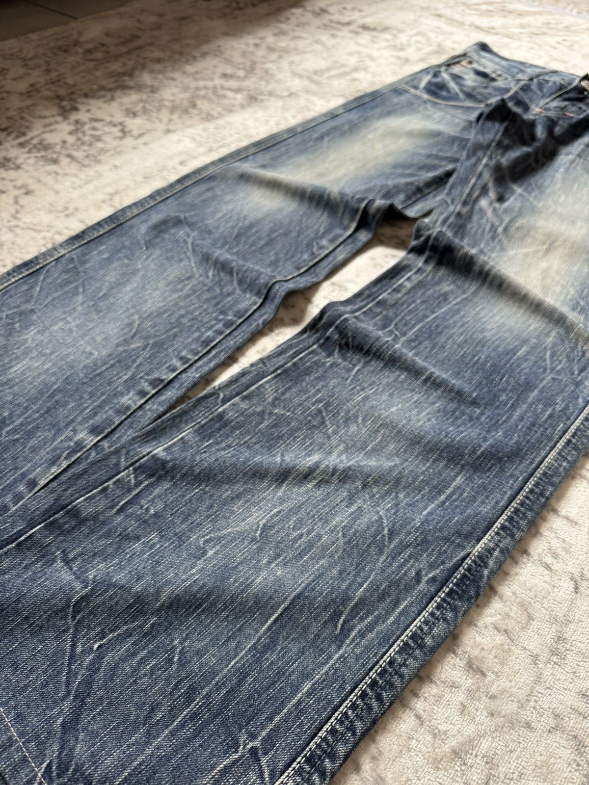 Edwin 2000s Edwin 503 Shadow Wrinkle Wash Flared Jeans Size US 30 / EU 46 - 6 Thumbnail