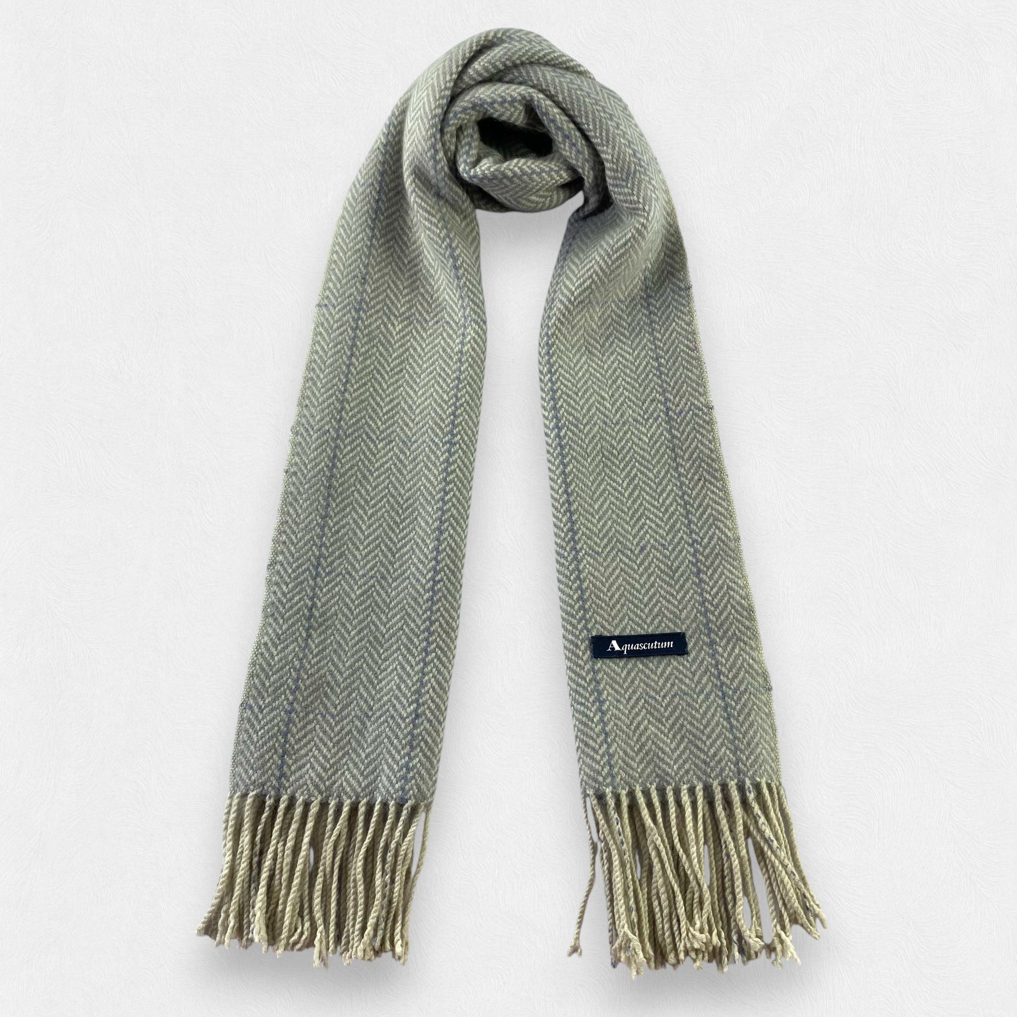 Herringbone Aquascutum Scarf Neck Wrap Wool Muffler