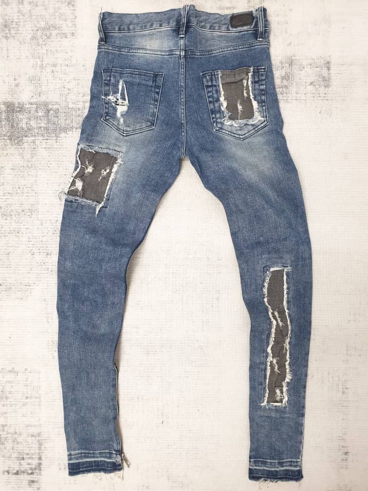 Japanese Brand Dance schon patchwork super skinny Size US 30 / EU 46 - 13 Thumbnail