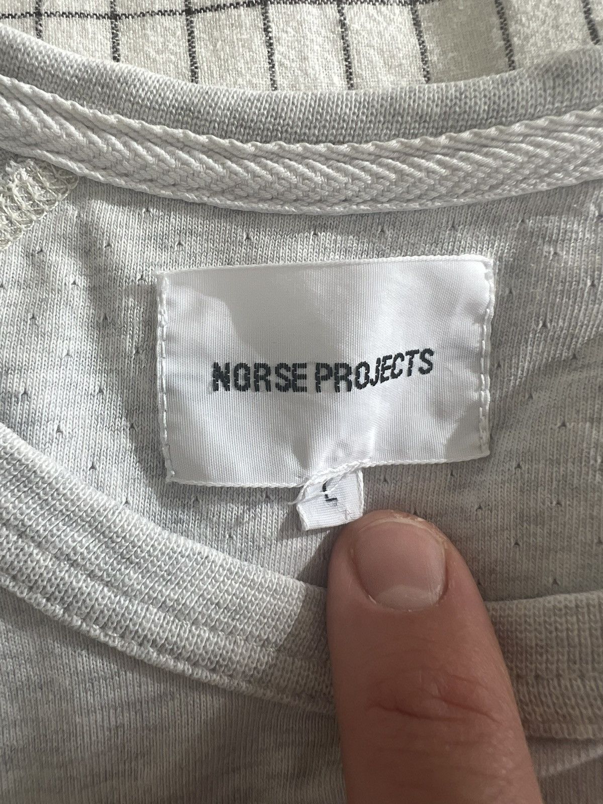 Norse Projects Norse Projects - Aske Perforated Long Sleeve T-Shirt - Large Size US L / EU 52-54 / 3 - 5 Thumbnail