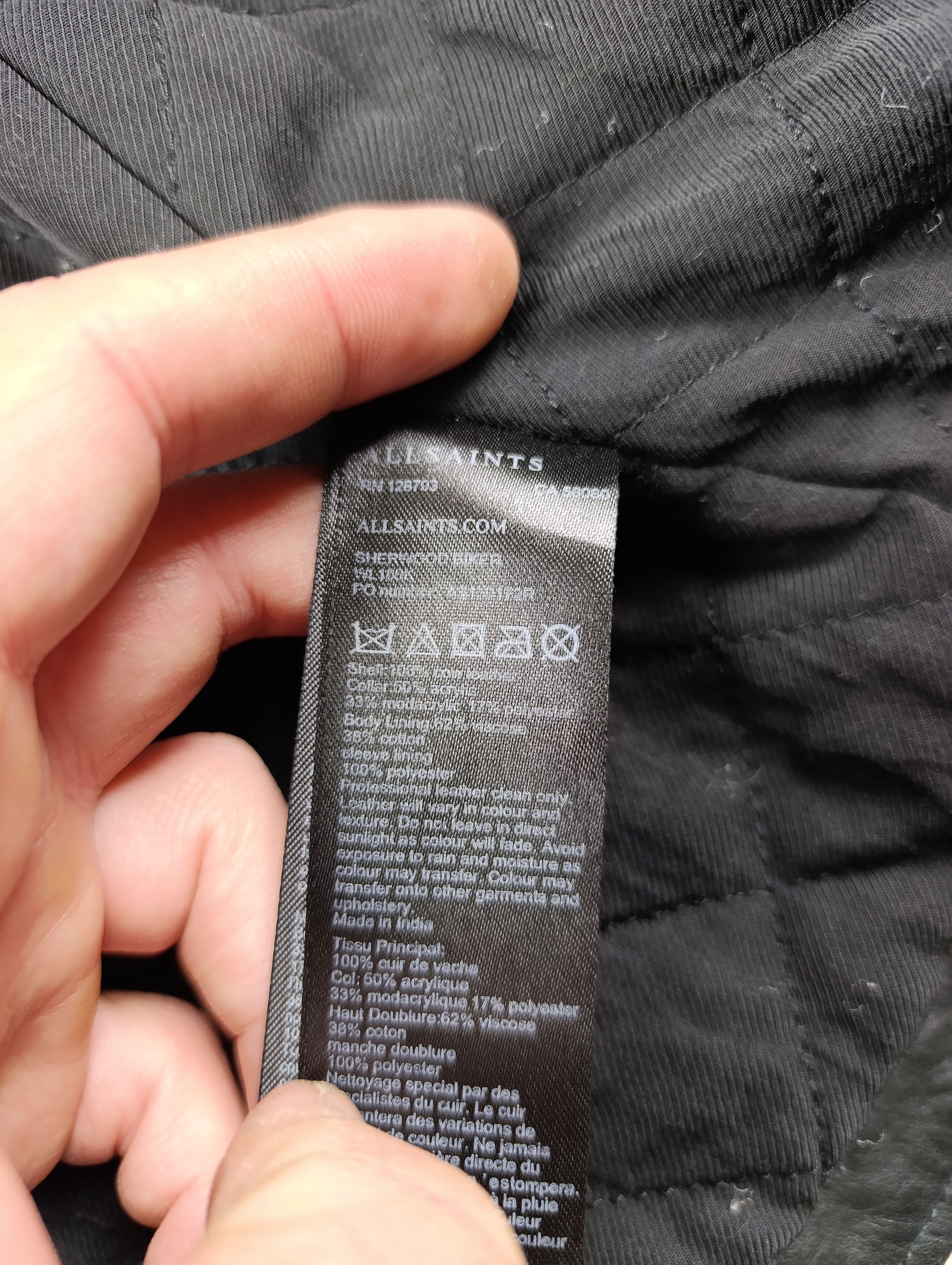 Allsaints ALLSAINTS SHERWOOD BIKER WOMENS BLACK JACKET SIZE S Size S / US 4 / IT 40 - 23 Thumbnail
