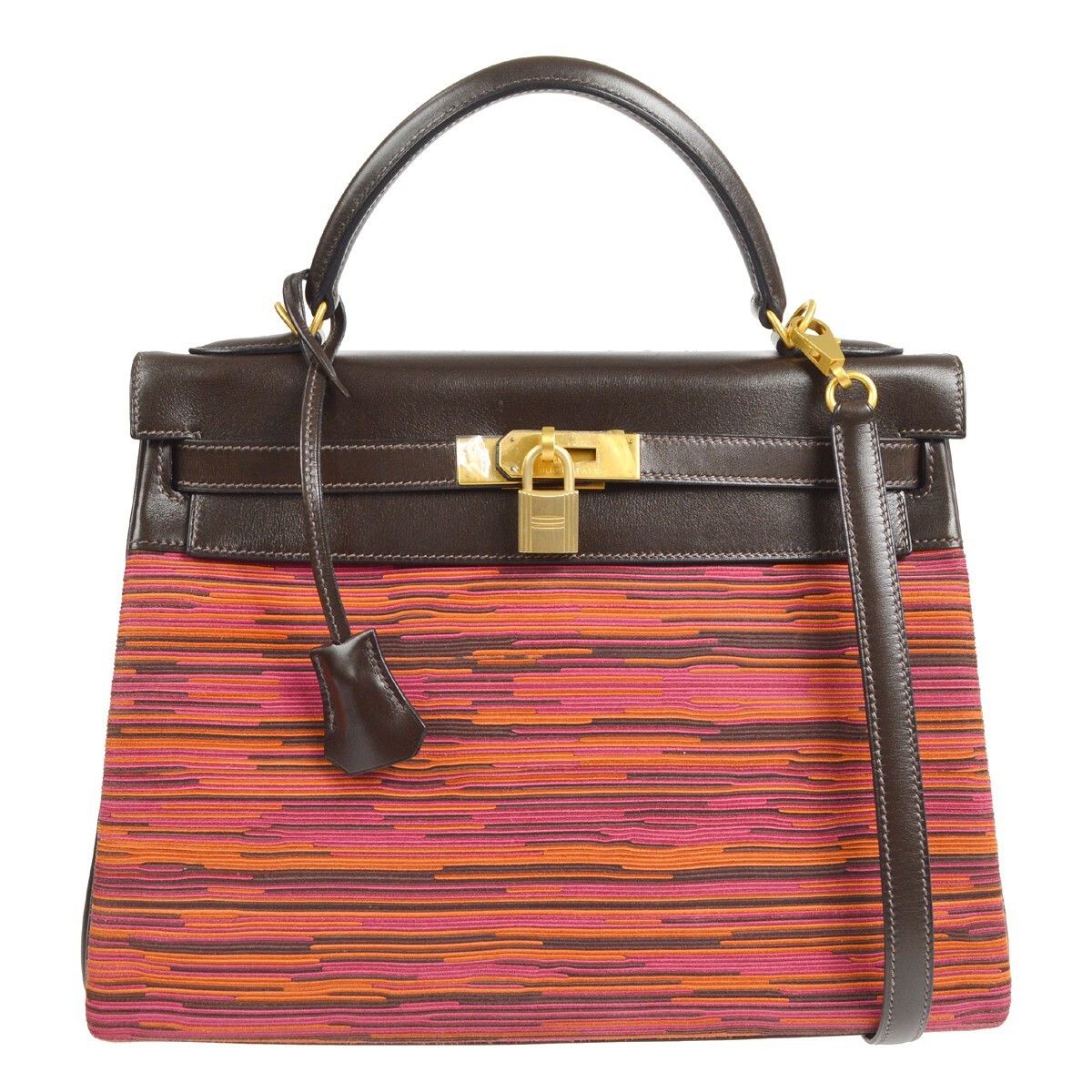 Hermes Hermes Kelly Handbag Vibrato and Box Calf with Gold Hardware Size ONE SIZE - 1 Thumbnail