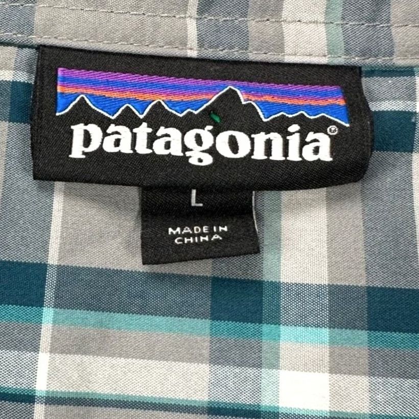 Patagonia Patagonia Shirt Mens Large Teal Grey Plaid Button Up Short Sleeve Pockets Outdoor Size US L / EU 52-54 / 3 - 4 Thumbnail