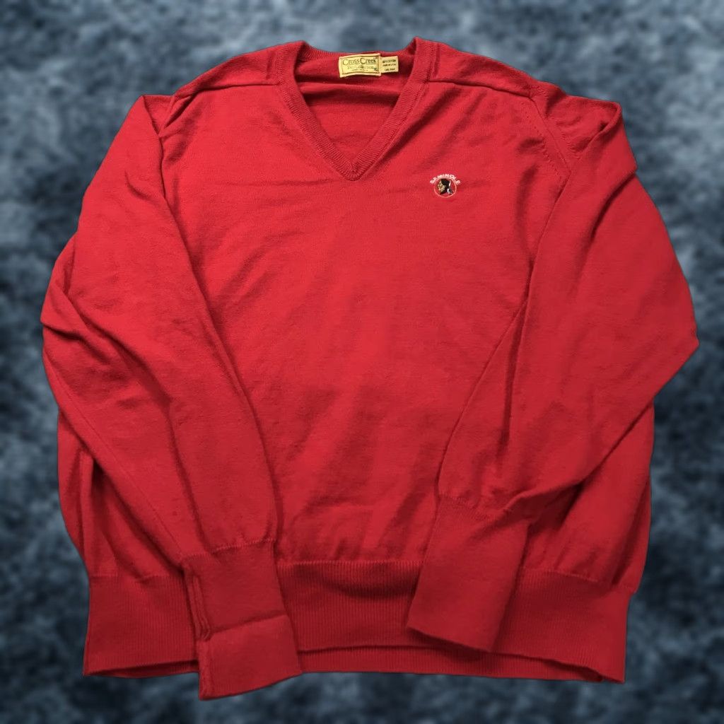 Vintage VINTAGE Cross Creek Mens Sweater XL Red V-Neck Pullover Jumper USA 90s Golf Knit Pullover Size US XL / EU 56 / 4 - 1 Thumbnail