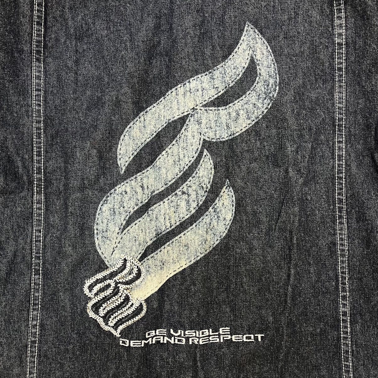 Rocawear × Vintage Vintage Y2K Rocawear Big Logo Black Wash Denim Jacket Size US XXL / EU 58 / 5 - 3 Thumbnail
