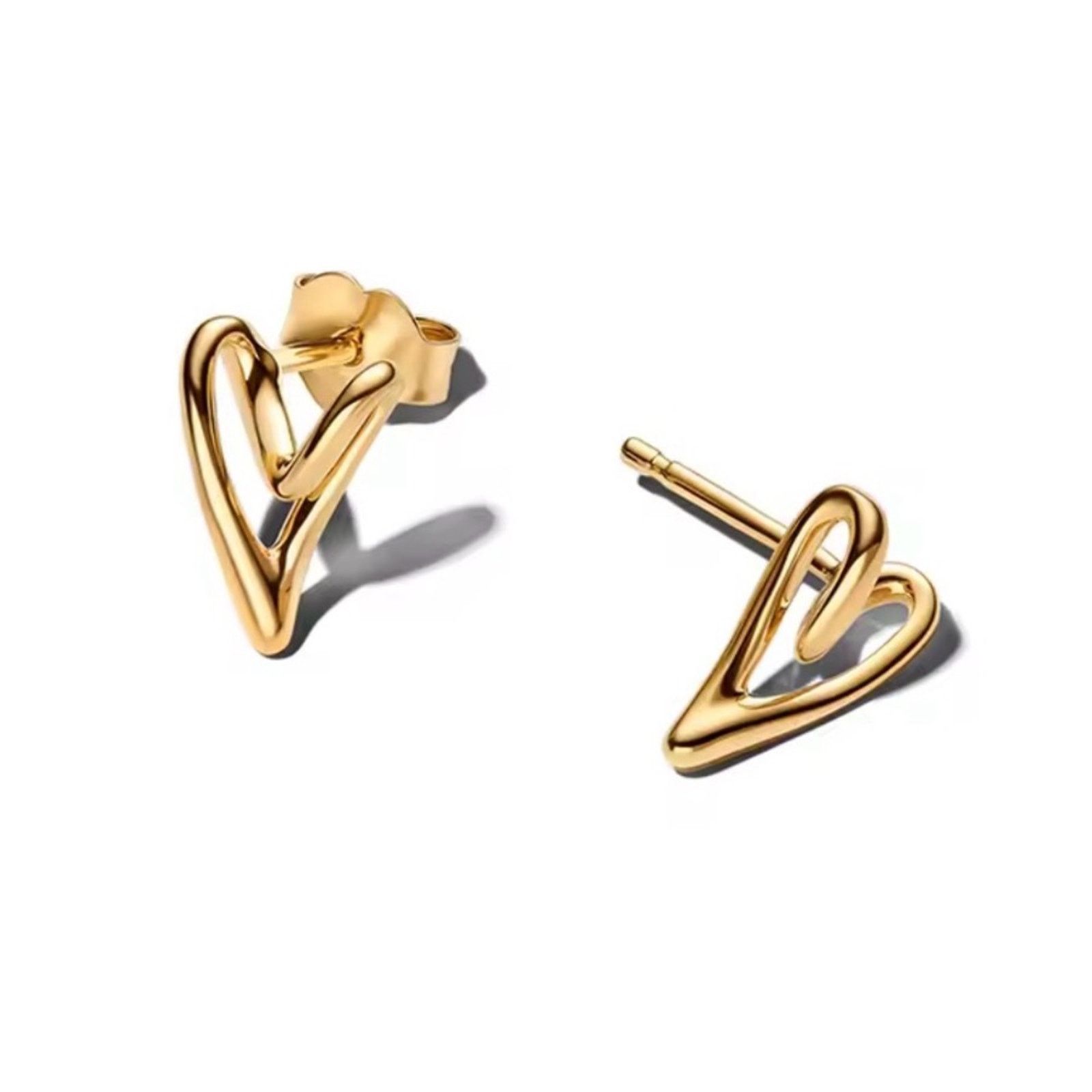Pandora Gold Hearts Stud Earrings, Women's
