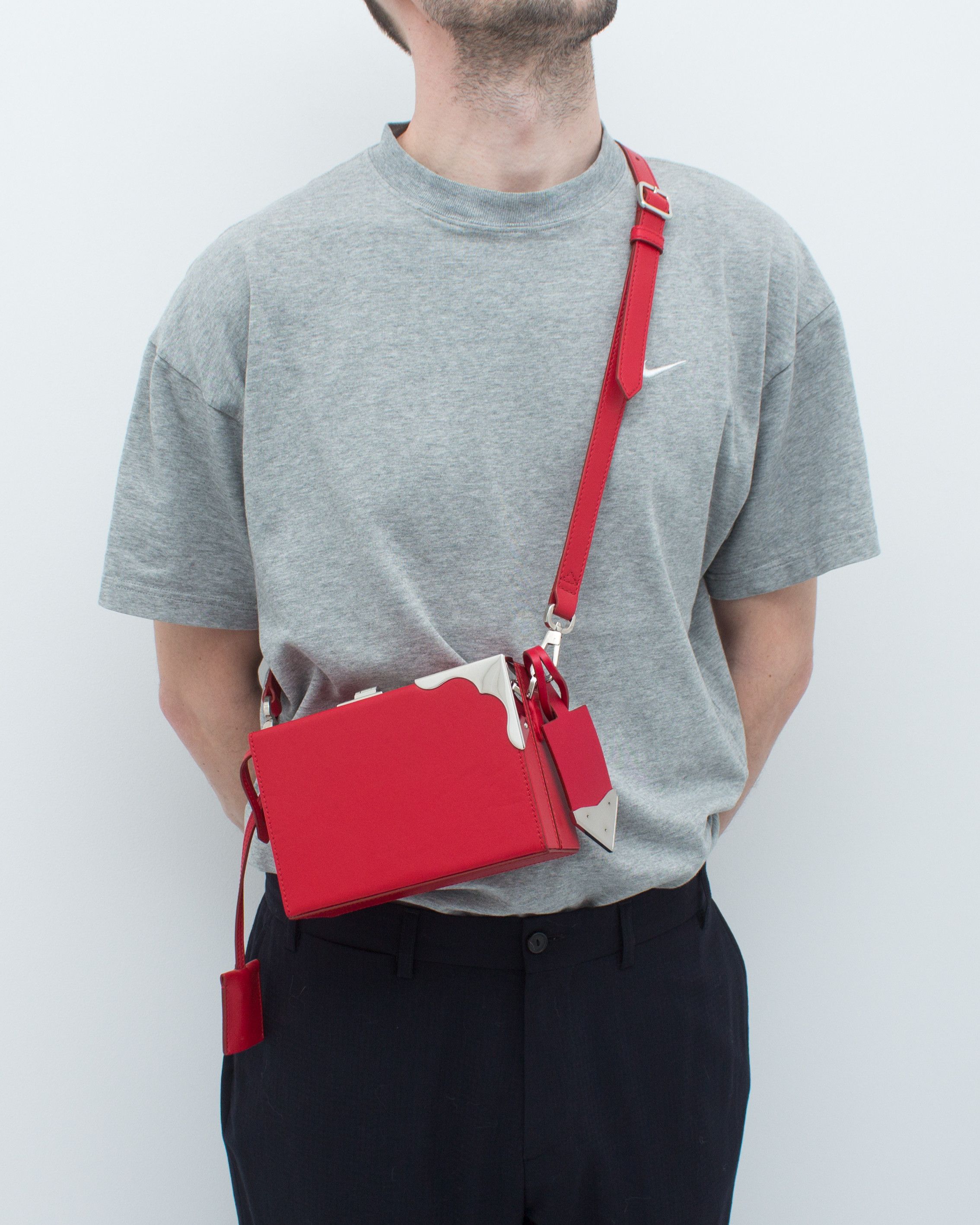 Archival Clothing x Calvin Klein 205W39Nyc Western Box Crossbody Bag Aw18 in Red, Men's