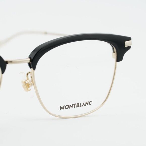 Montblanc Montblanc MB0141OK 002 Eyeglasses Gold/Black 53mm Square Size ONE SIZE - 2 Thumbnail