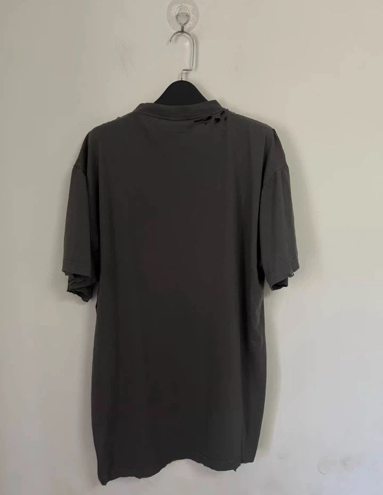 Balenciaga Balenciaga Dark Gray Washed Hole Short Sleeve T-Shirt Size US S / EU 44-46 / 1 - 2 Thumbnail