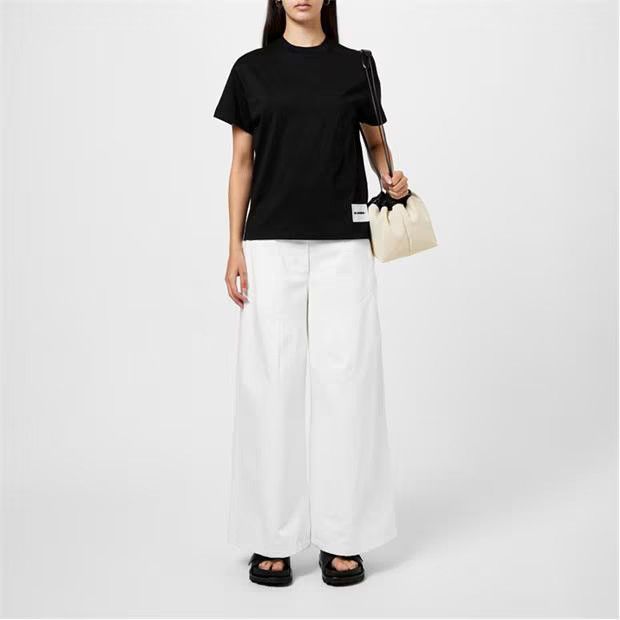Jil Sander o1g2r1mq1024 Logo T-Shirts in Black Size XS / US 0-2 / IT 36-38 - 6 Thumbnail