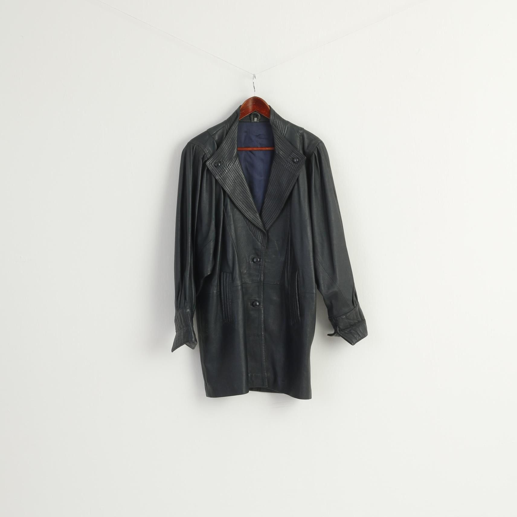 Vintage Vintage Women M Jacket Navy Soft Leather Bomber 8752 Size M / US 6-8 / IT 42-44 - 2 Thumbnail