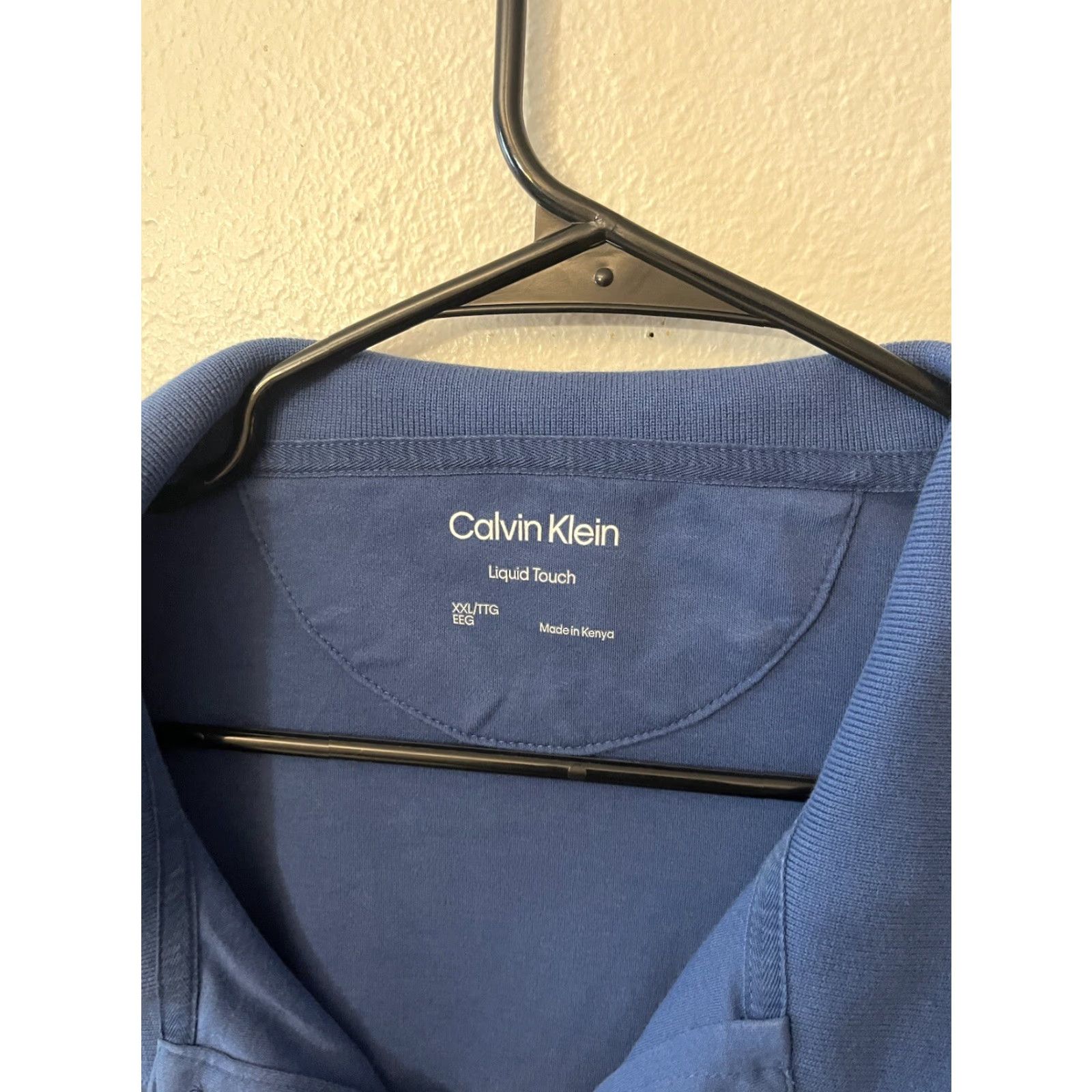 Calvin Klein Calvin Klein Liquid Touch Polo Mens 2XL Blue Cotton Knit Classic Size US XXL / EU 58 / 5 - 3 Thumbnail